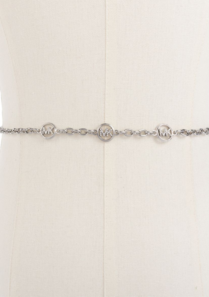 Mini Chain Belt with Pavé Logos