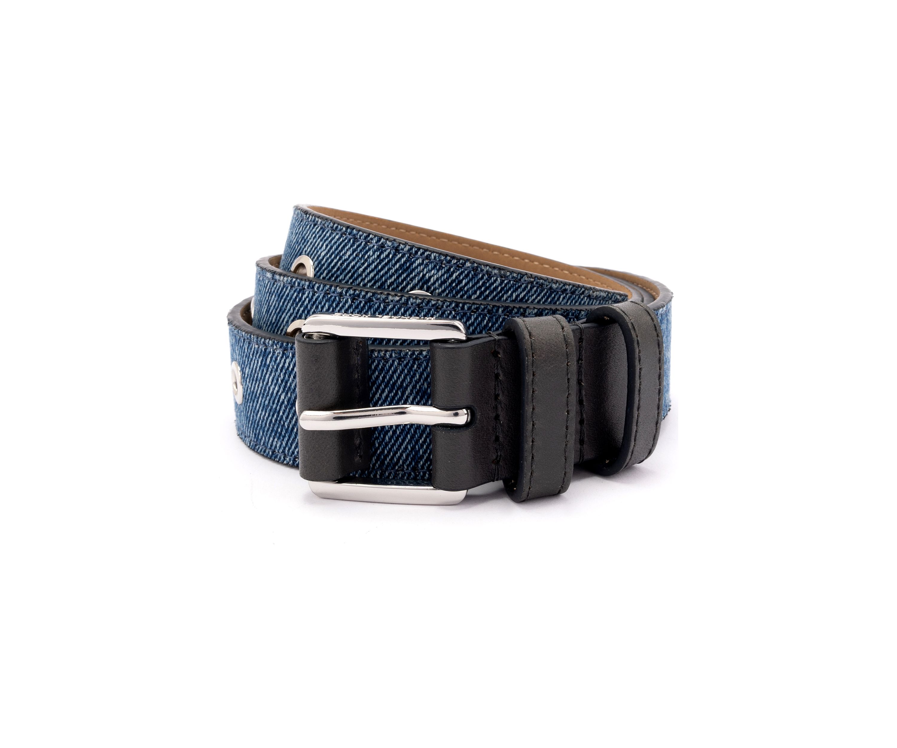 28 Millimeter Denim Belt with Grommets 