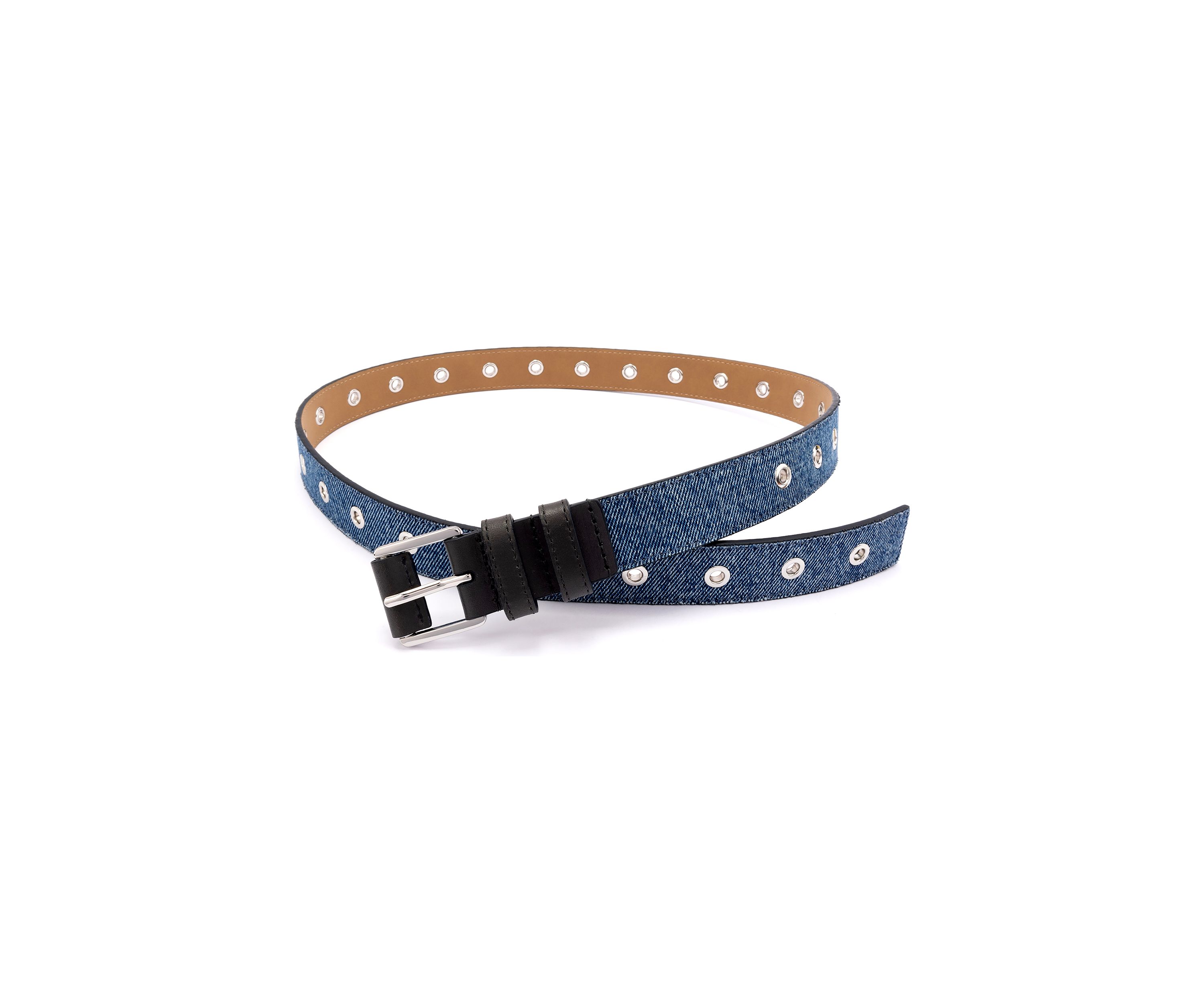 28 Millimeter Denim Belt with Grommets 