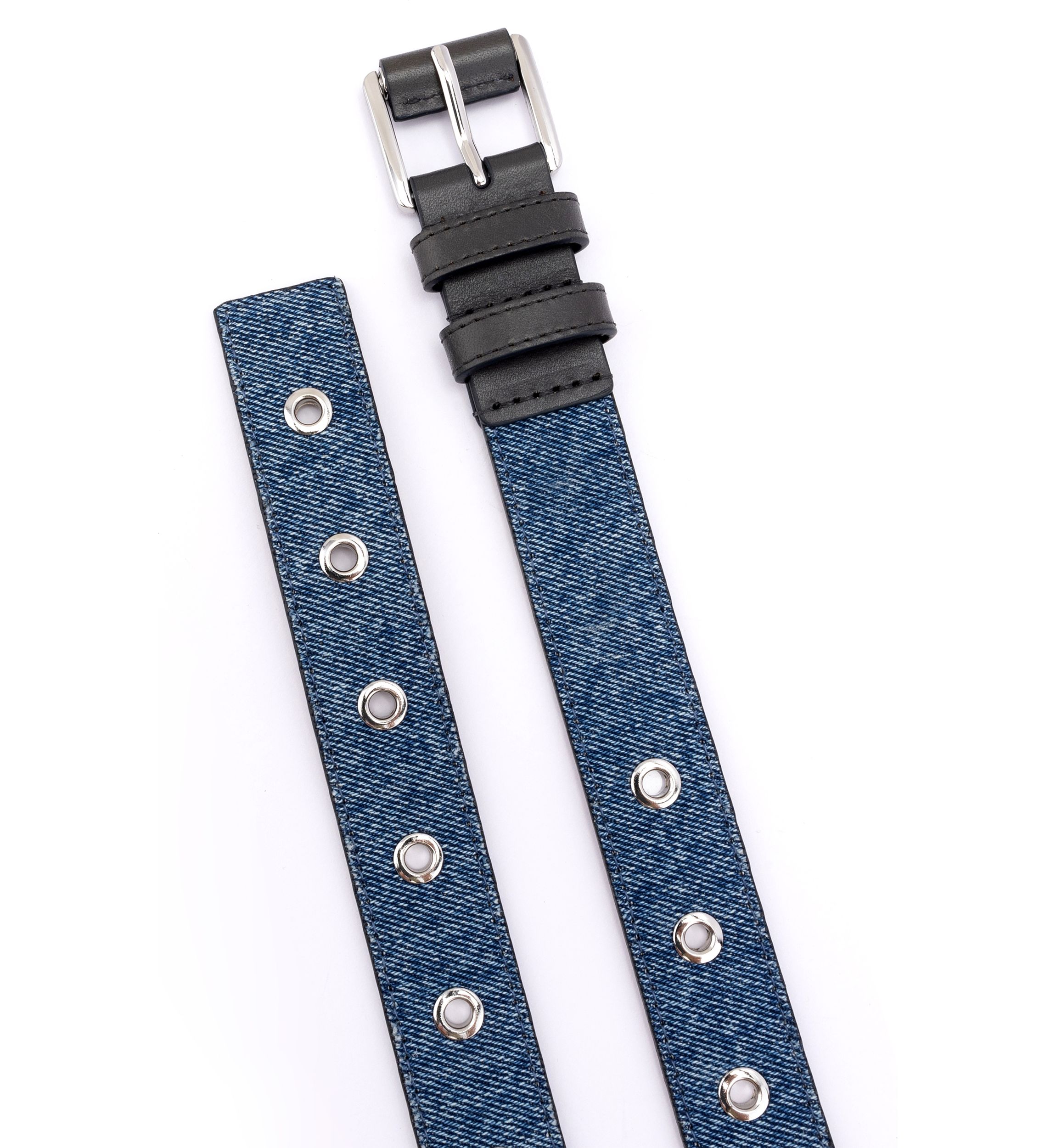 28 Millimeter Denim Belt with Grommets 