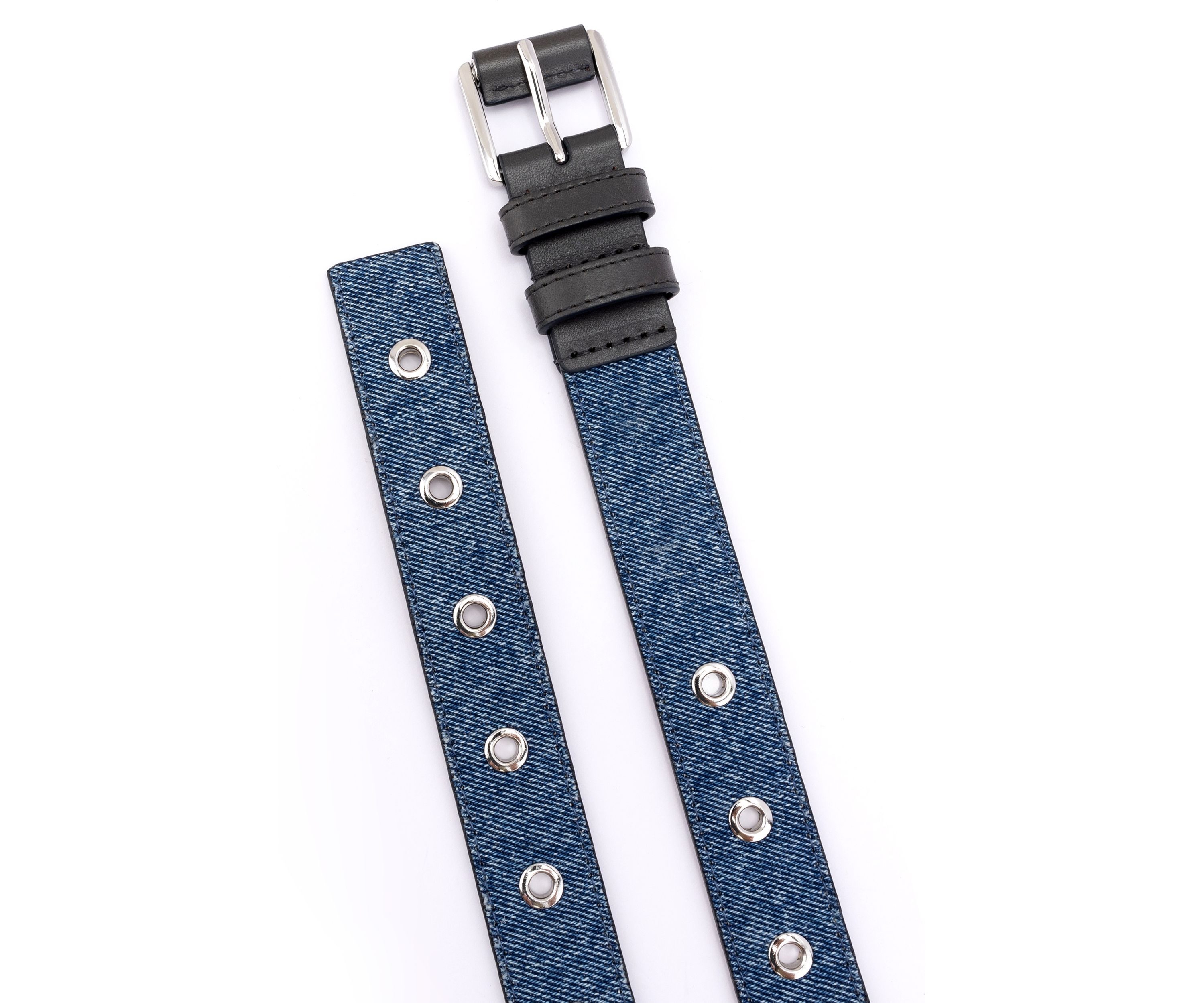 28 Millimeter Denim Belt with Grommets 