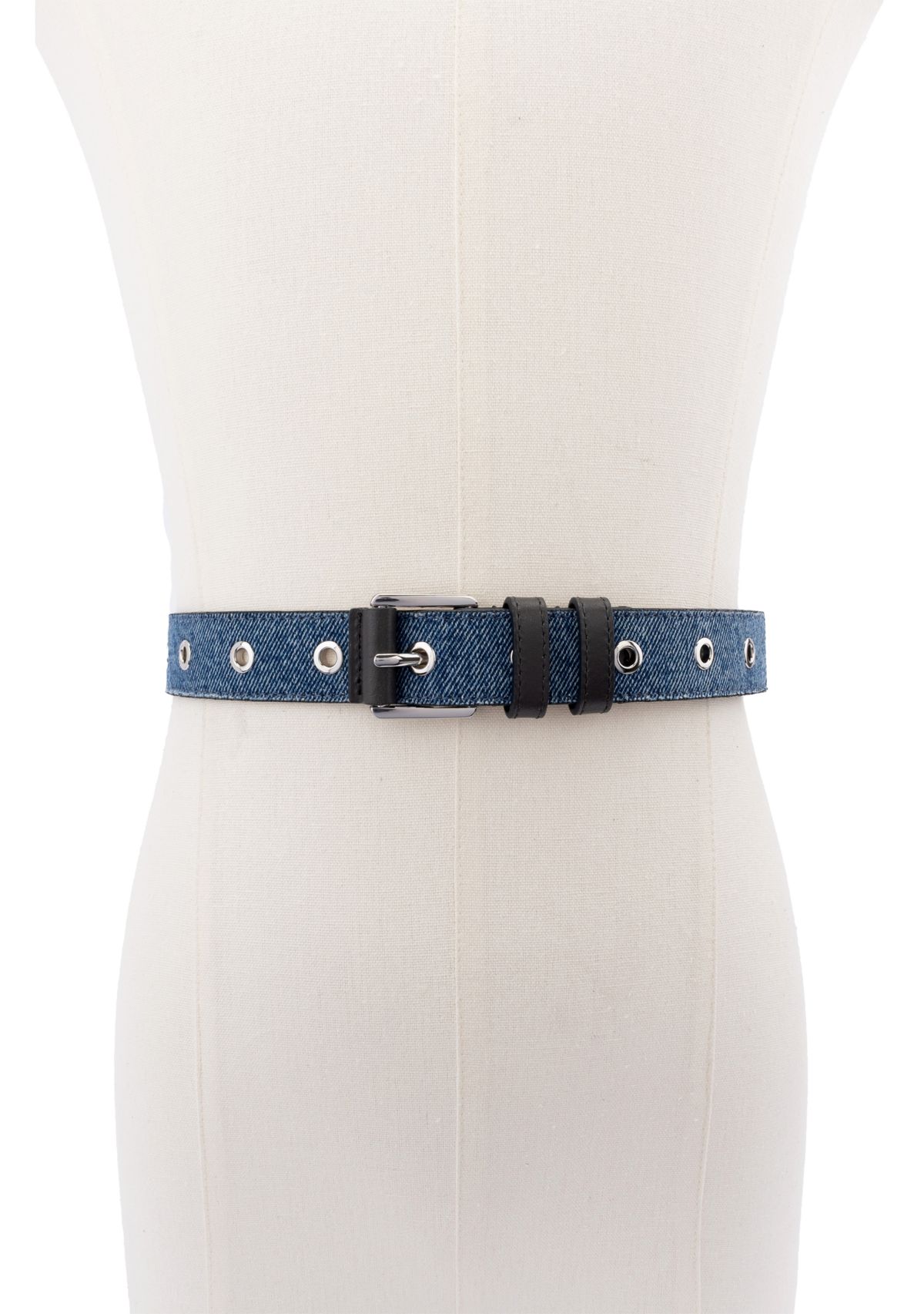 28 Millimeter Denim Belt with Grommets 