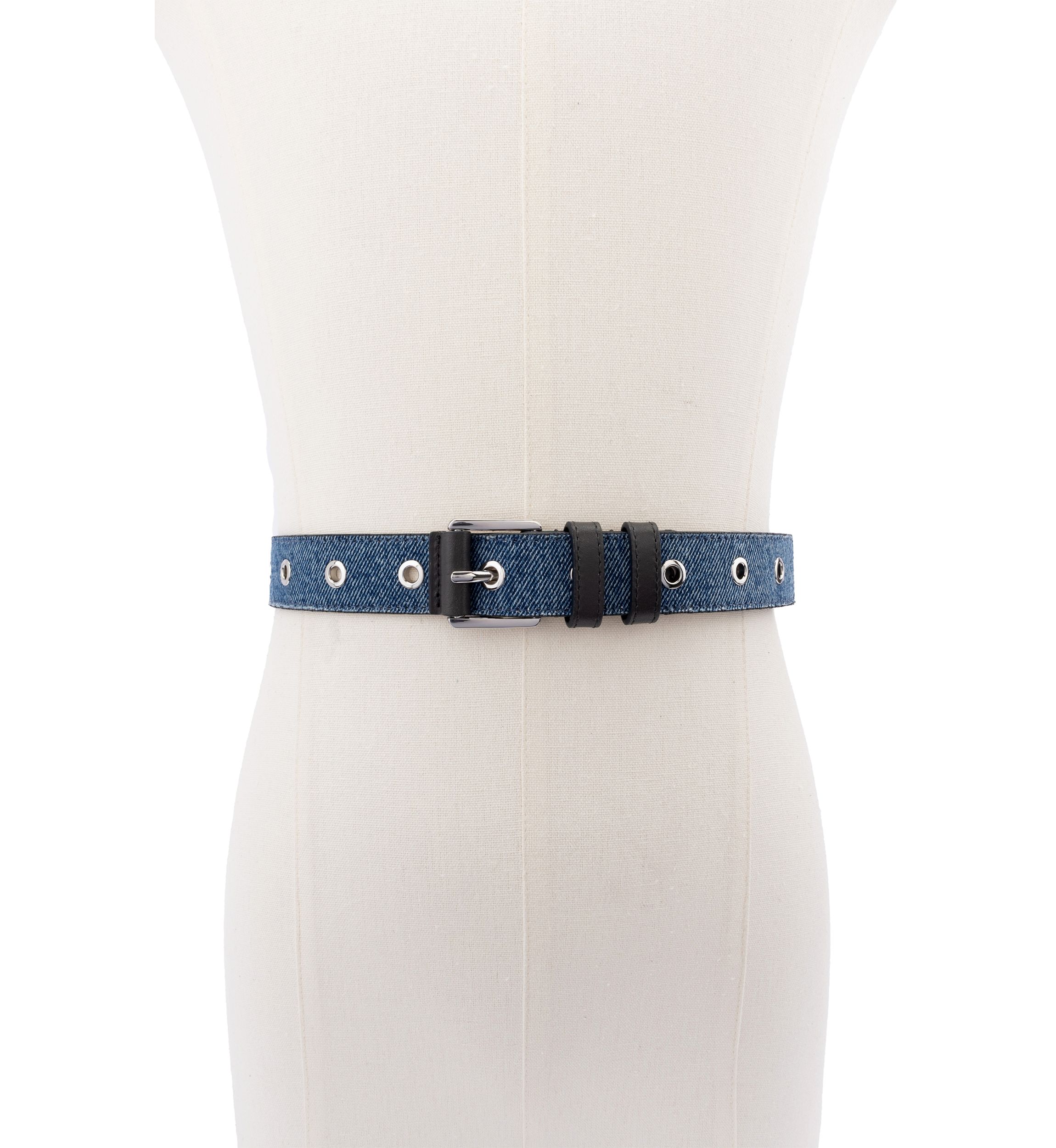 28 Millimeter Denim Belt with Grommets 