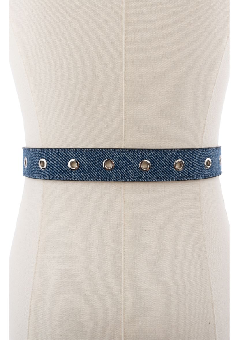 28 Millimeter Denim Belt with Grommets 