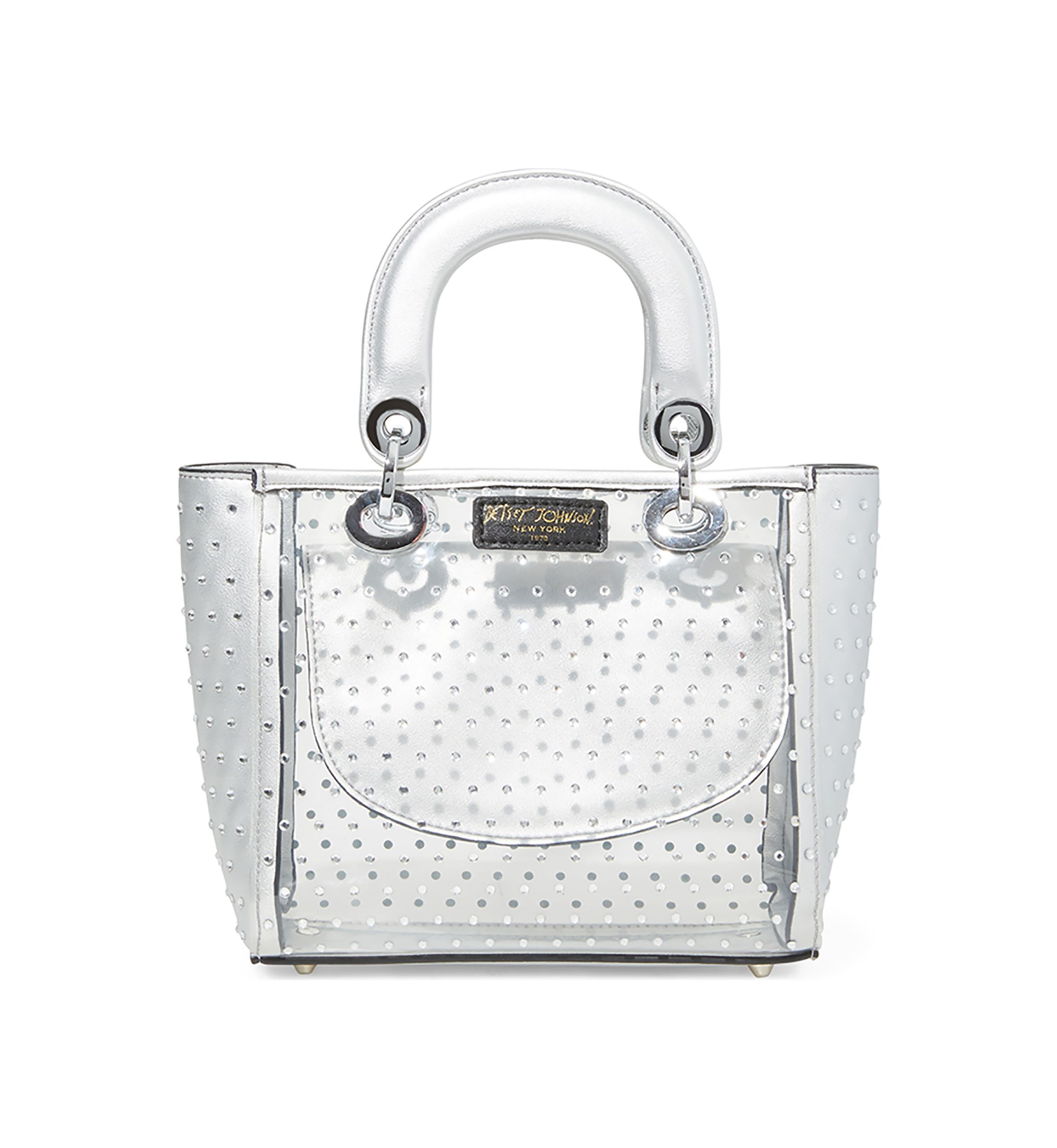 Clear Evening Bag with Rhinestone Detail
