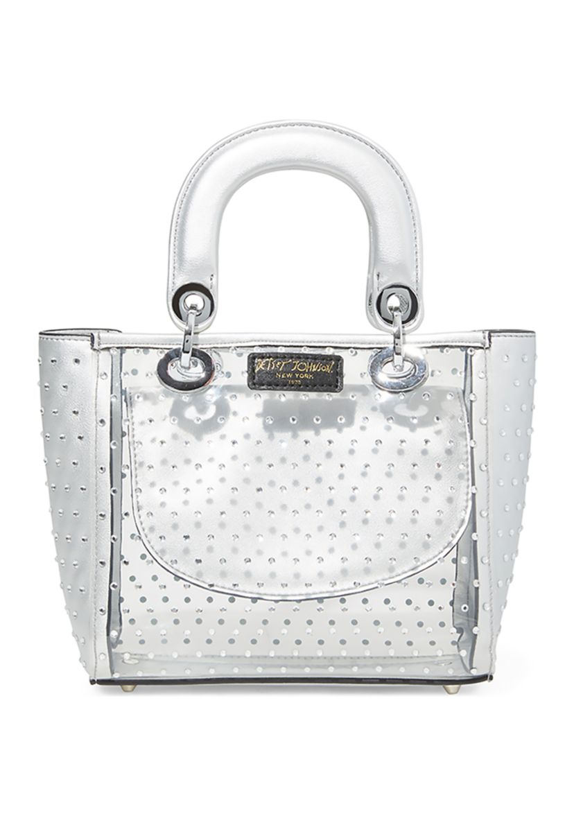 Clear Evening Bag with Rhinestone Detail