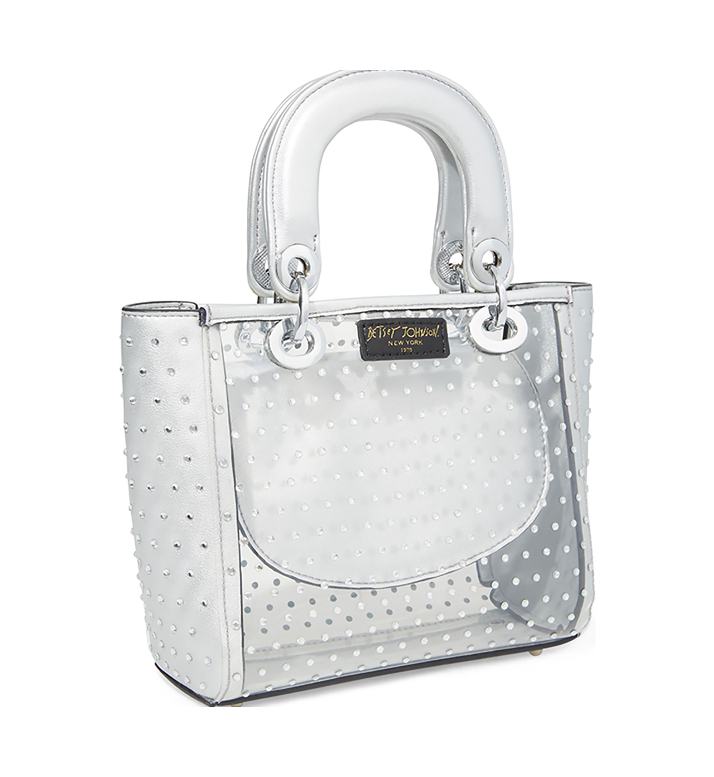 Clear Evening Bag with Rhinestone Detail