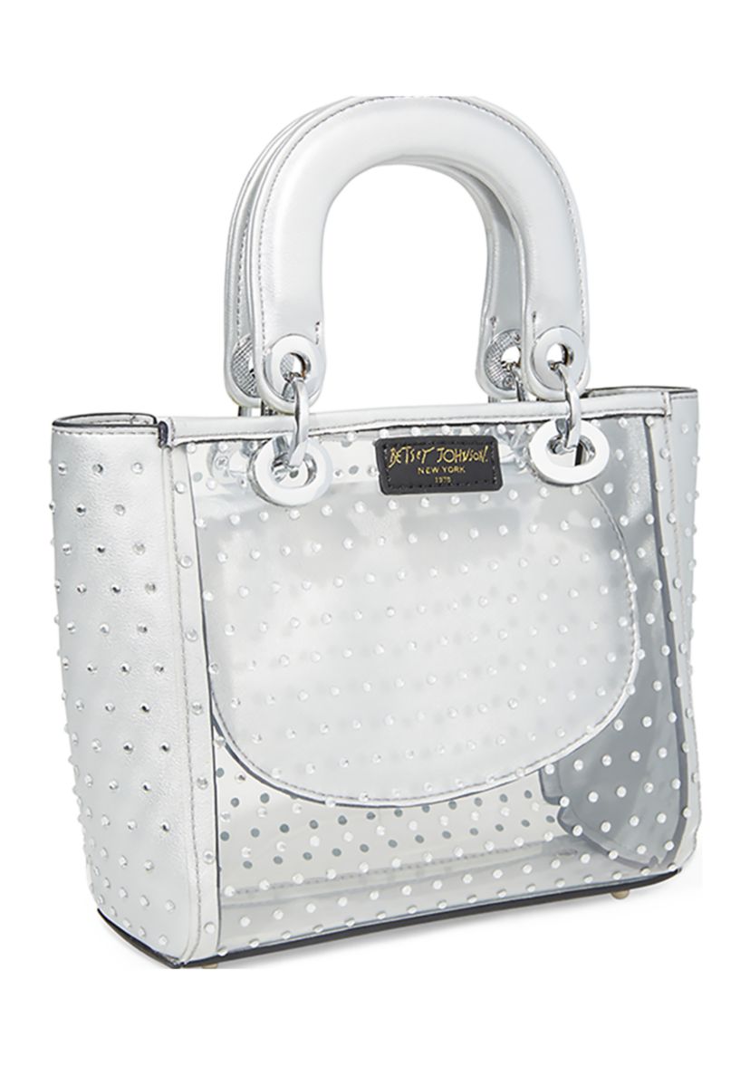 Clear Evening Bag with Rhinestone Detail