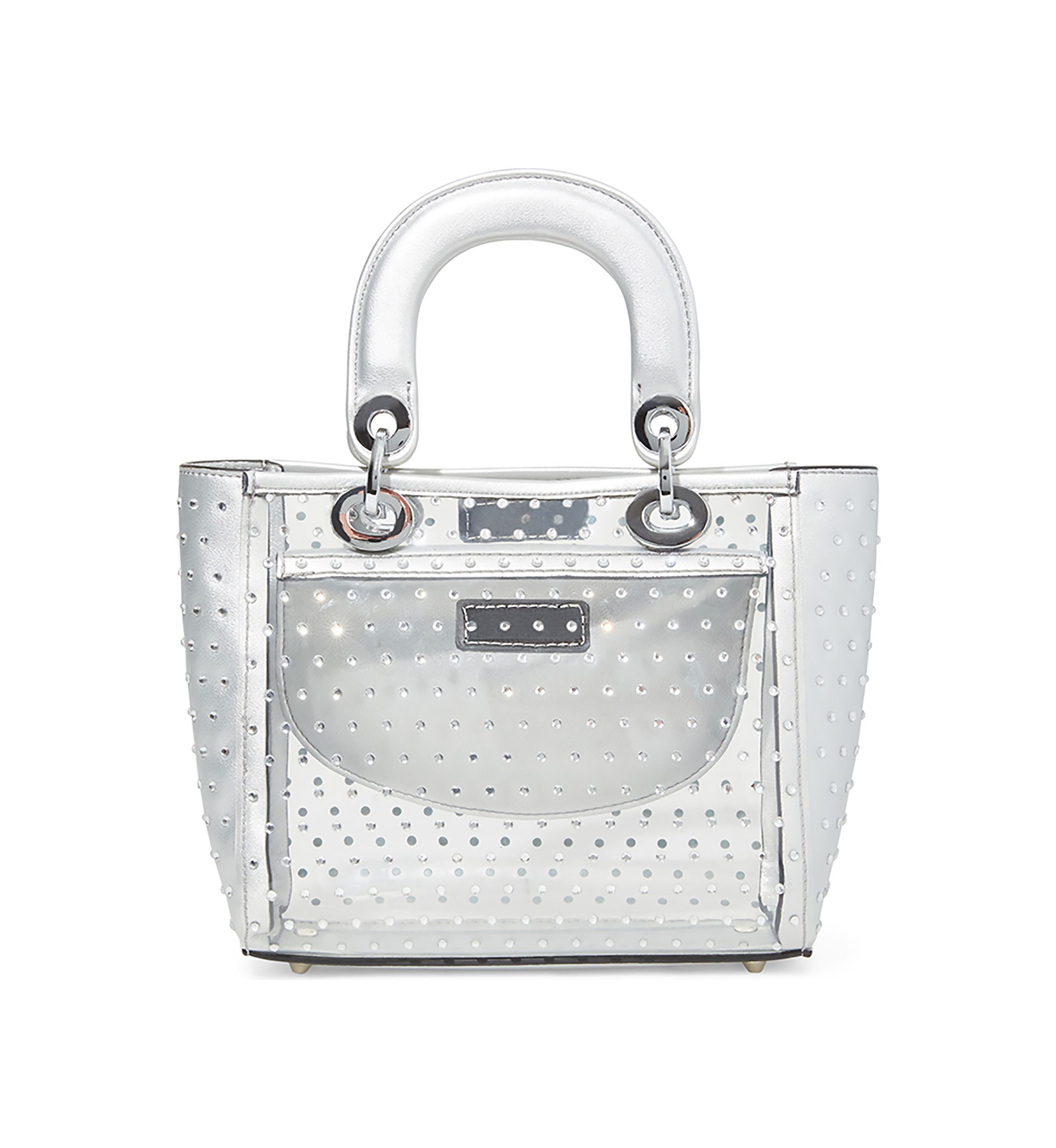 Clear Evening Bag with Rhinestone Detail