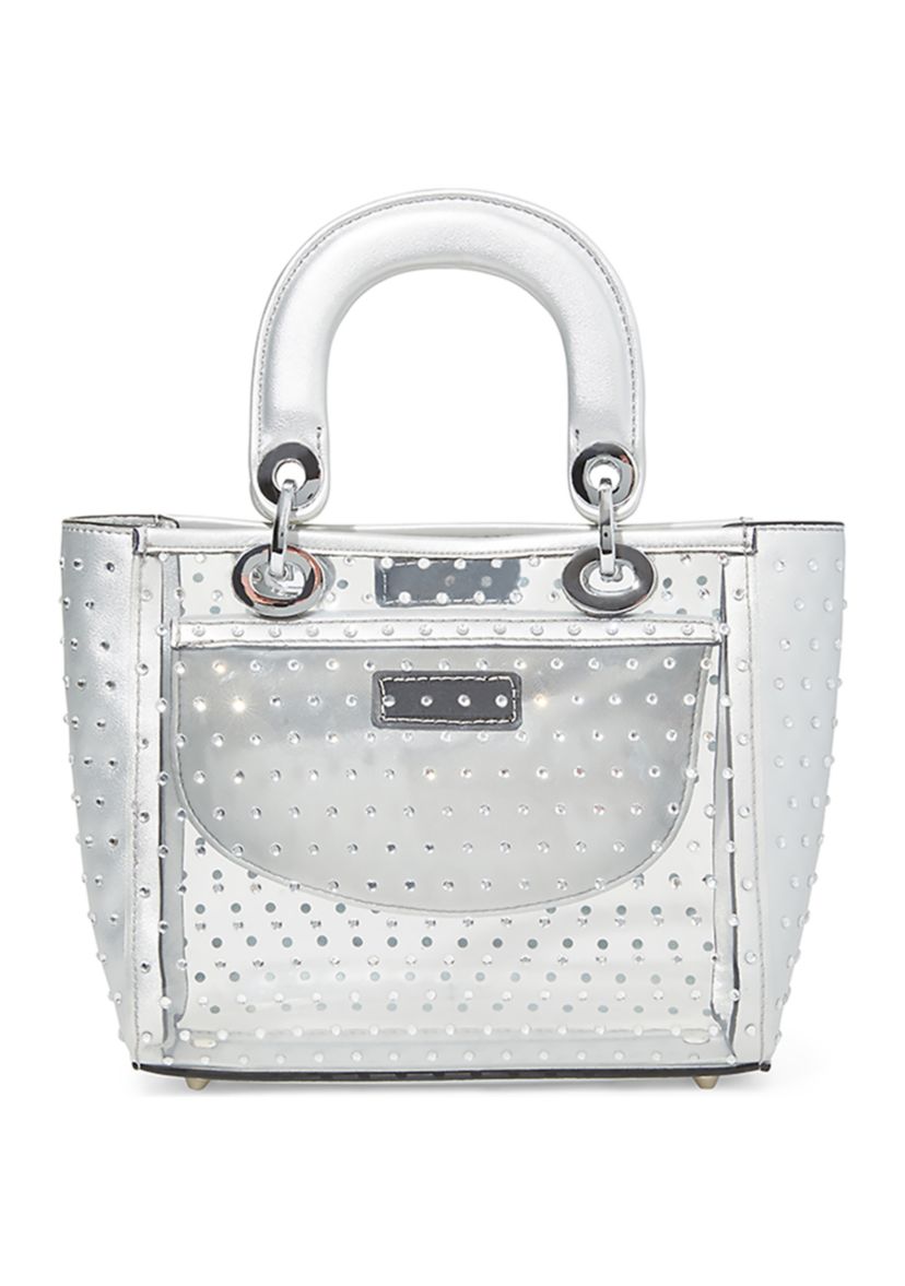Clear Evening Bag with Rhinestone Detail
