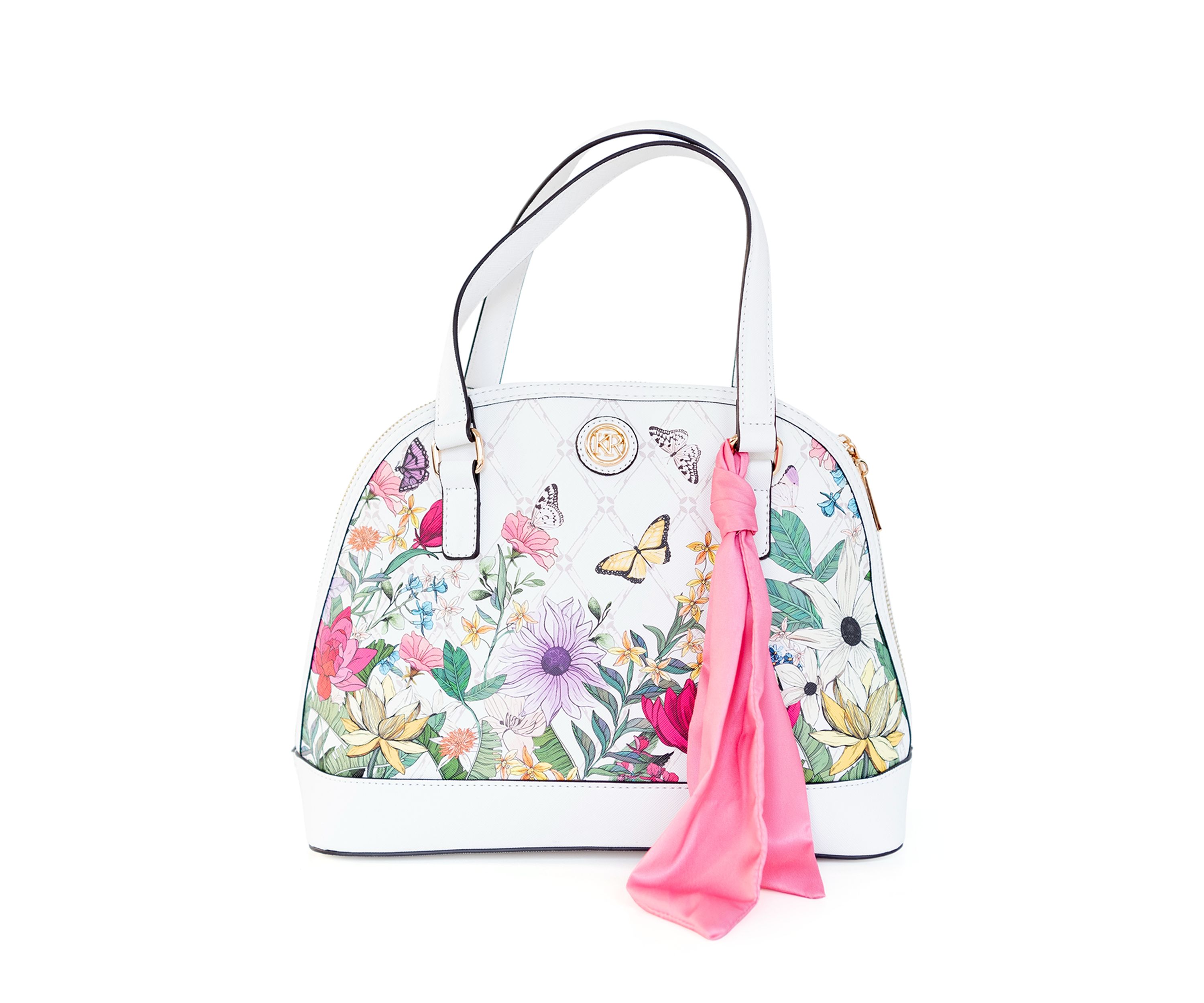 Floral Saffiano Dome Satchel