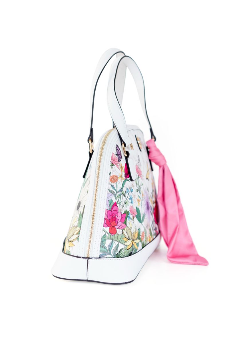 Floral Saffiano Dome Satchel