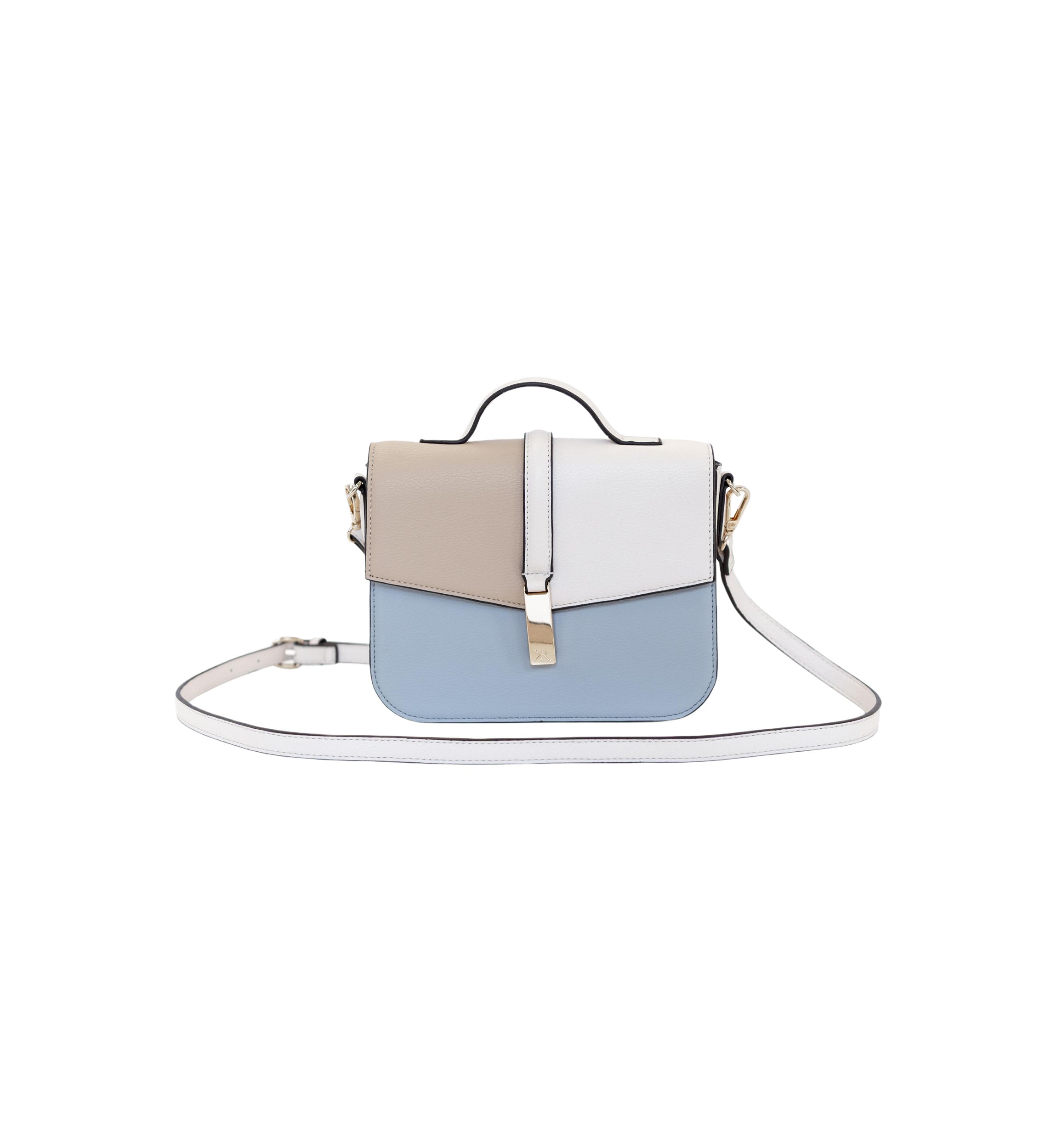 Resin Pebbled Faux Leather Color Blocked Crossbody