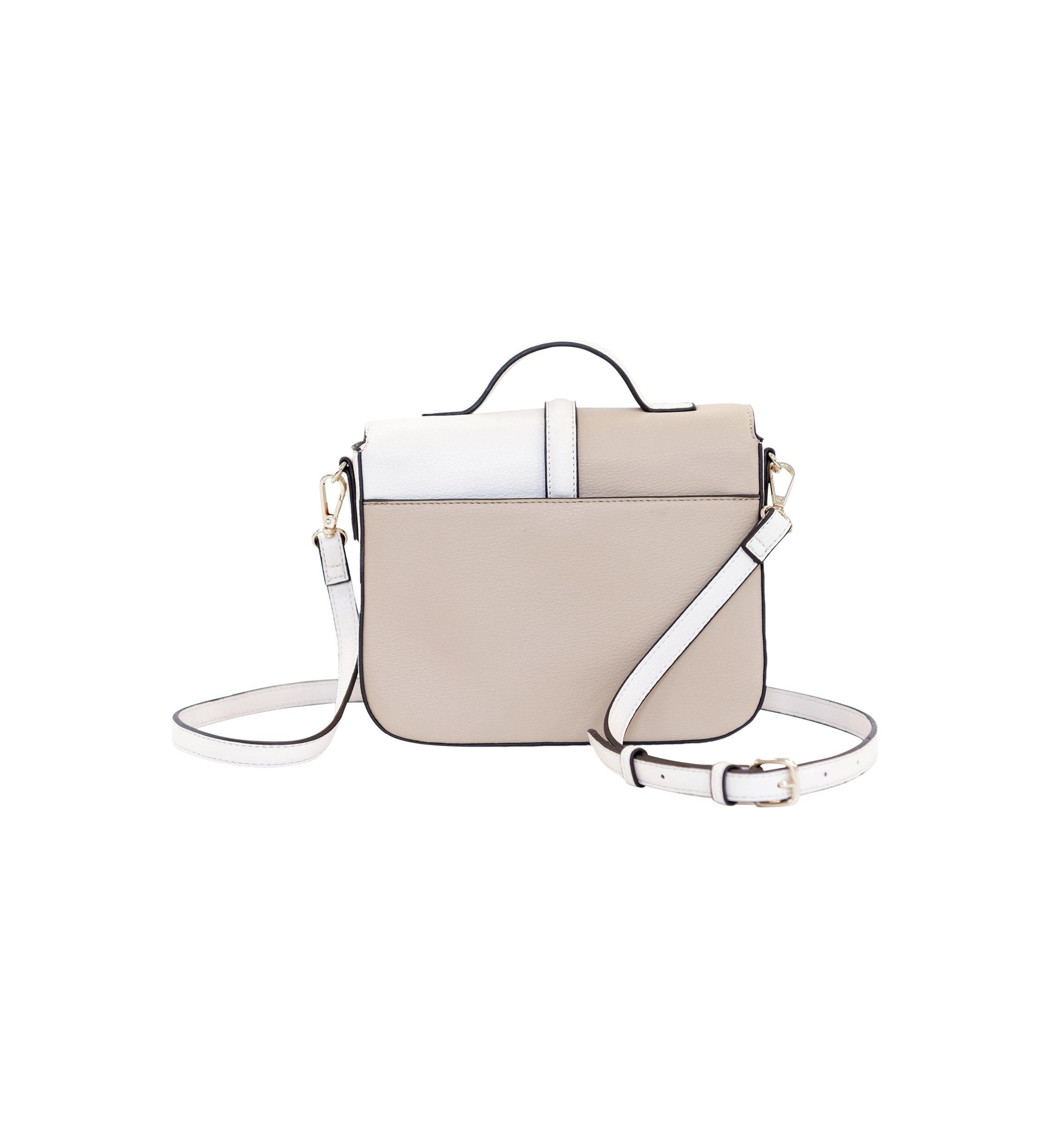 Resin Pebbled Faux Leather Color Blocked Crossbody