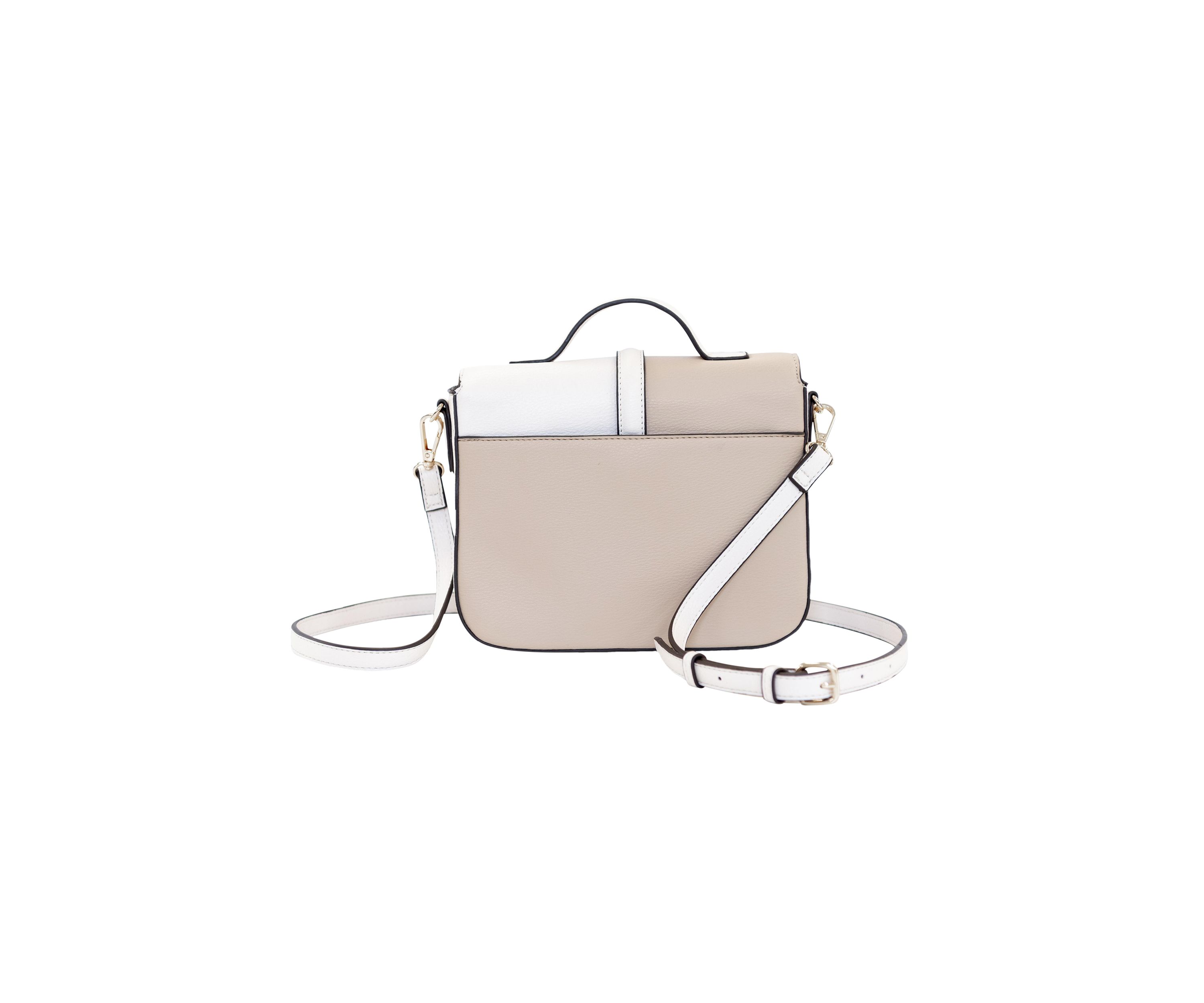 Resin Pebbled Faux Leather Color Blocked Crossbody
