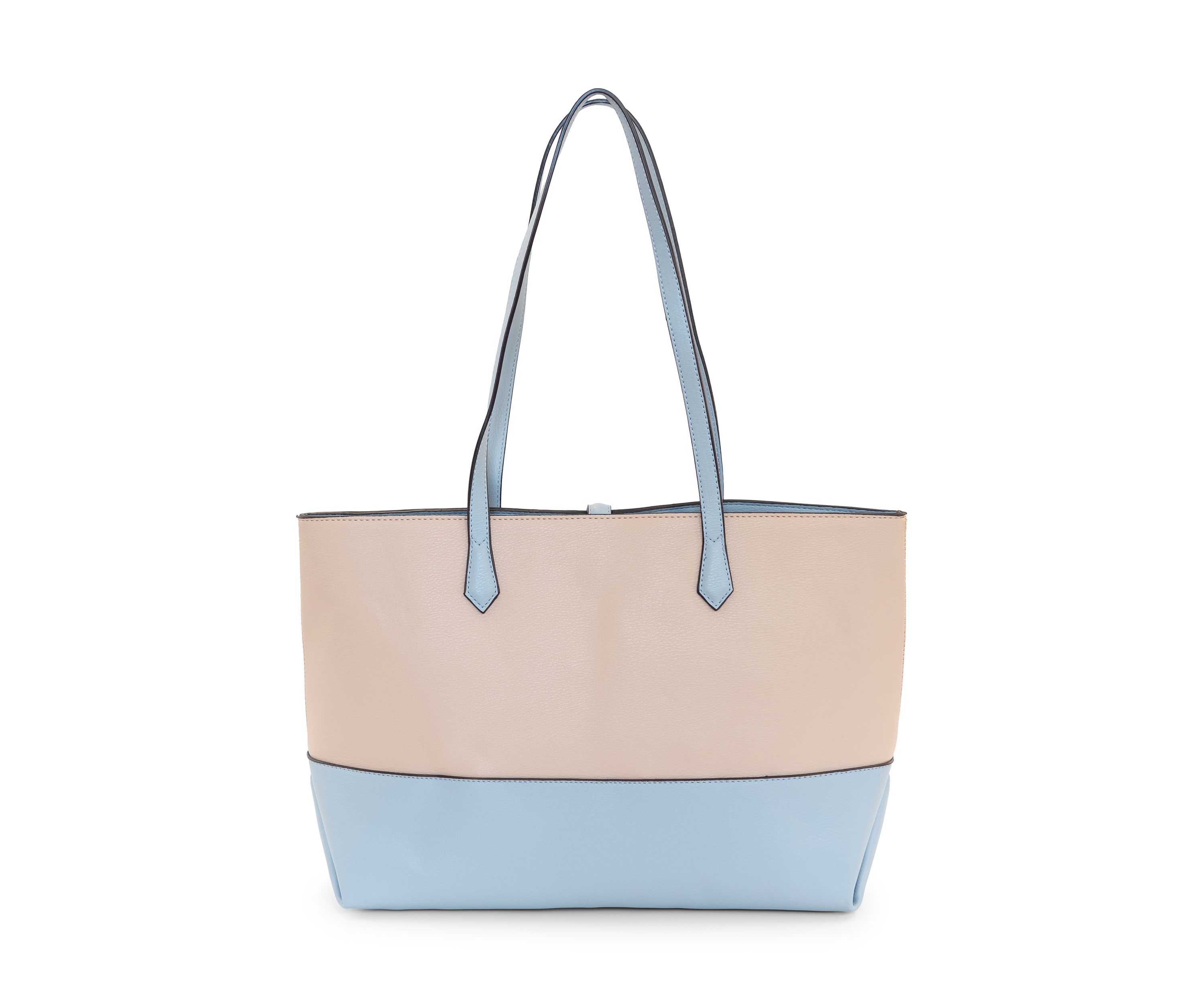 Pebbled Color Block Tote Bag