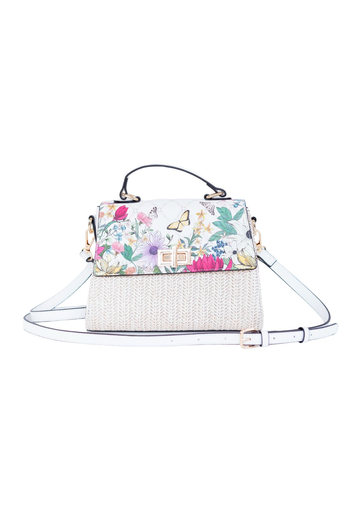 Floral Saffiano Medium Satchel