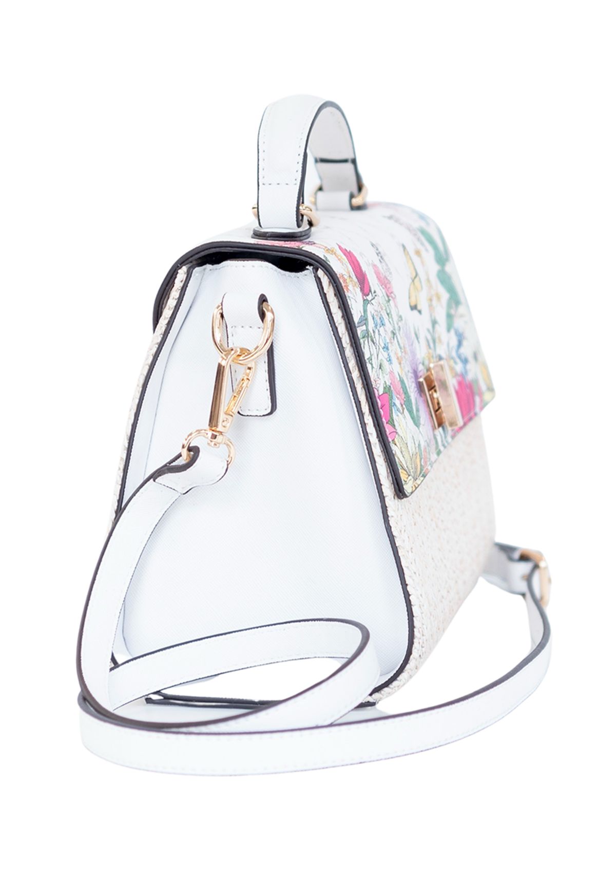 Floral Saffiano Medium Satchel