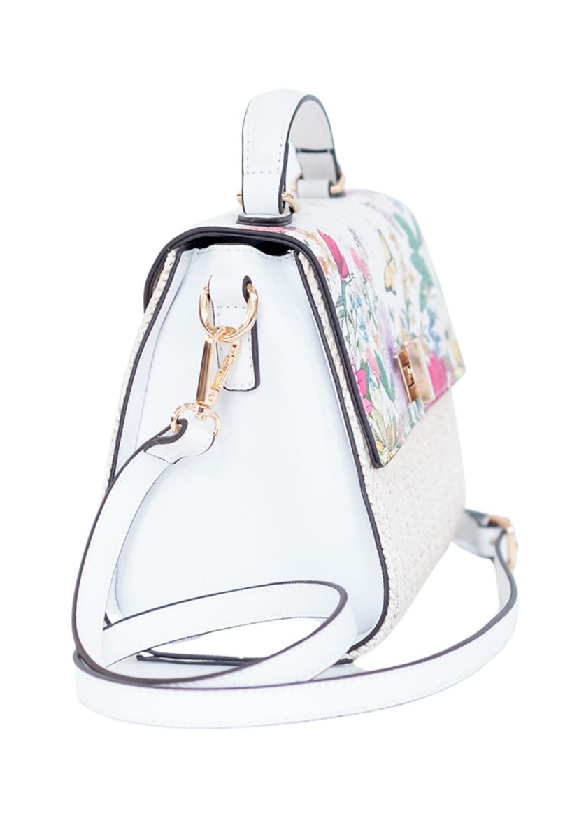 Floral Saffiano Medium Satchel