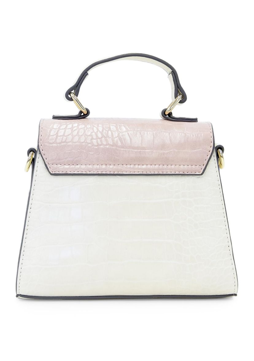 Mix Media Satchel with Mini Top Handle 