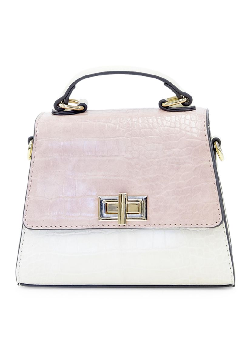 Mix Media Satchel with Mini Top Handle 