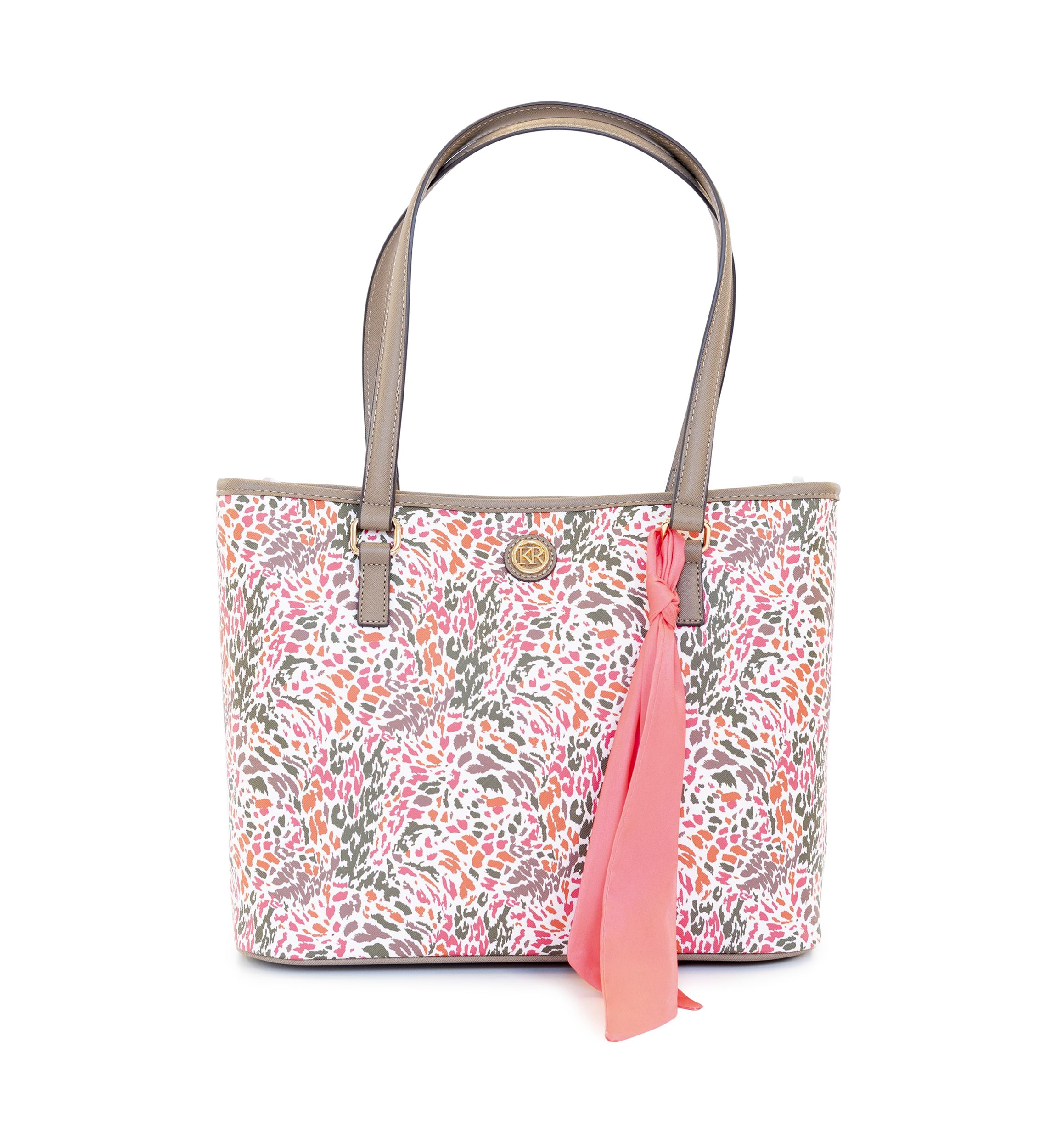 Abstract Print Saffiano Tote