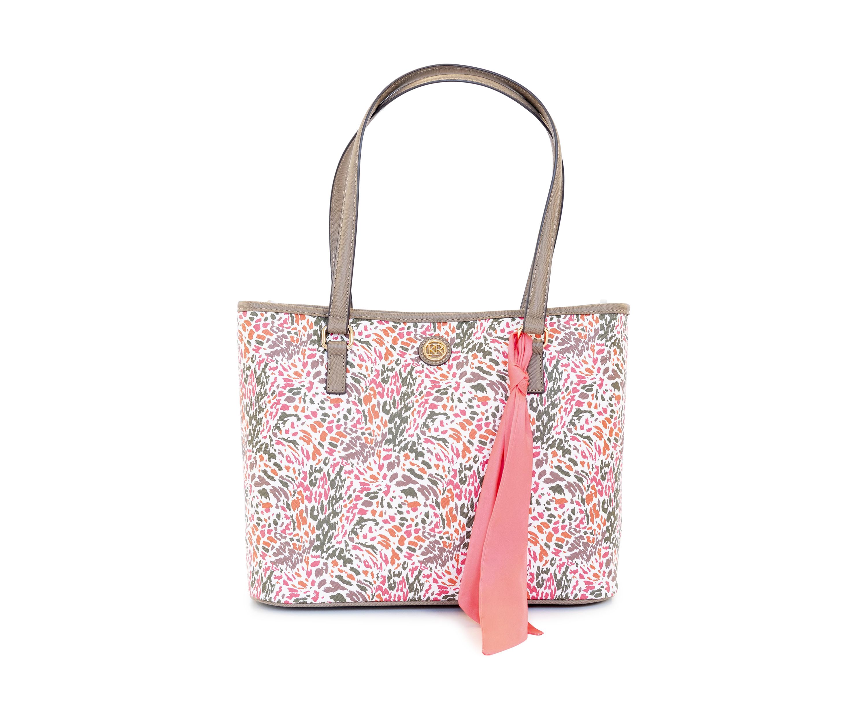 Abstract Print Saffiano Tote
