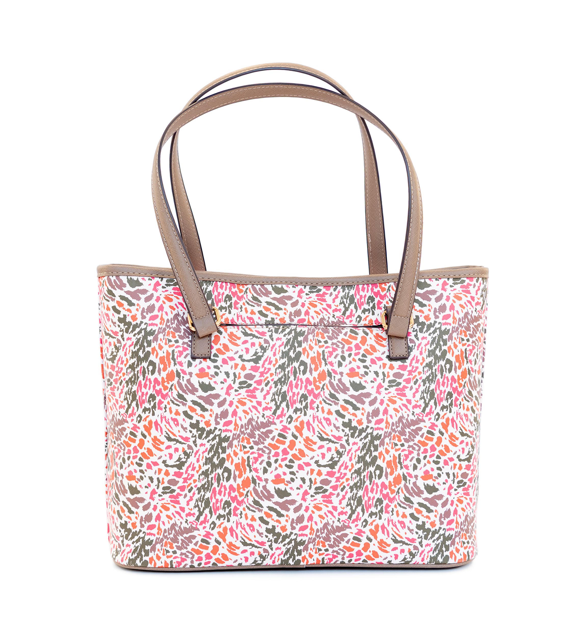 Abstract Print Saffiano Tote