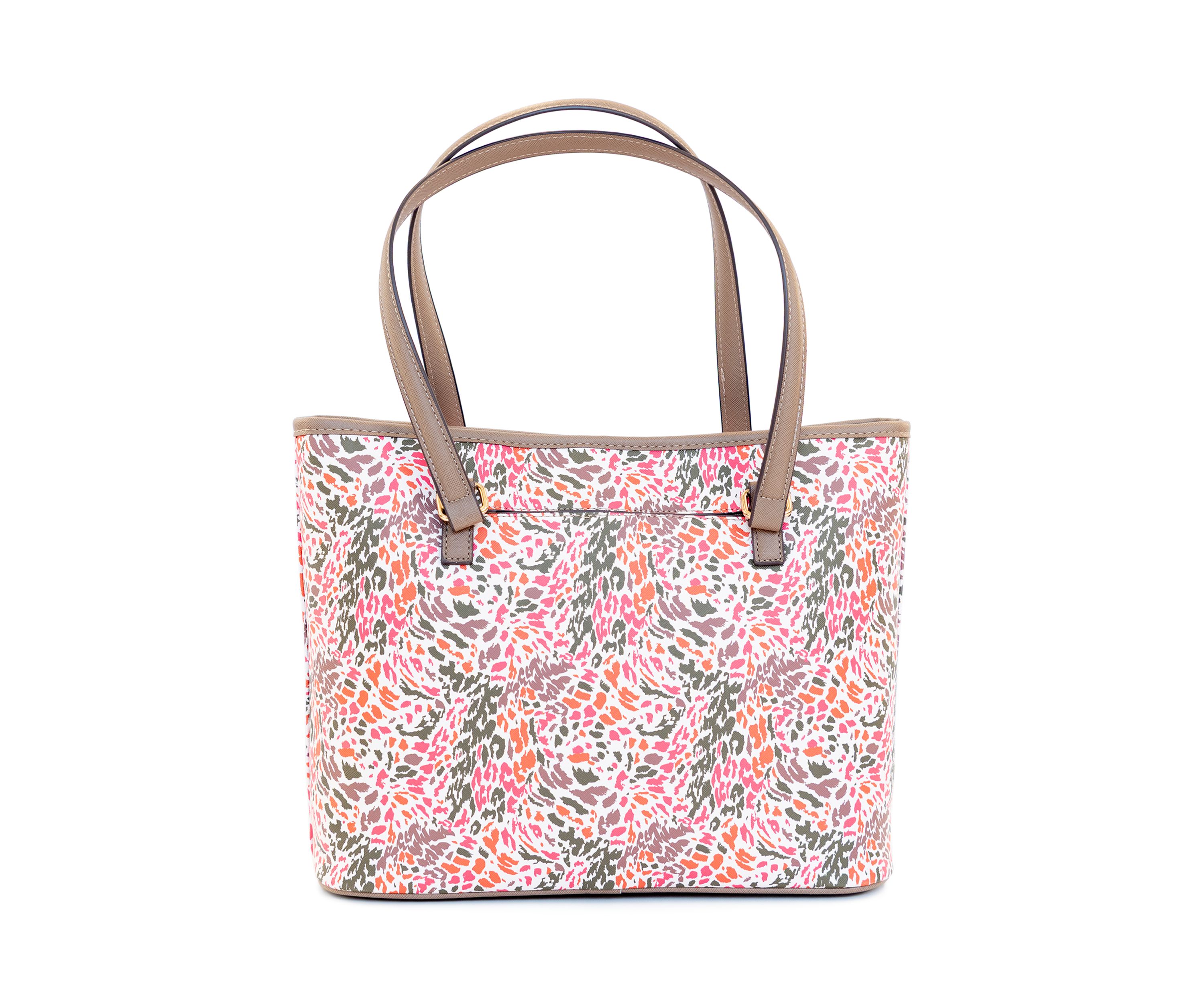 Abstract Print Saffiano Tote