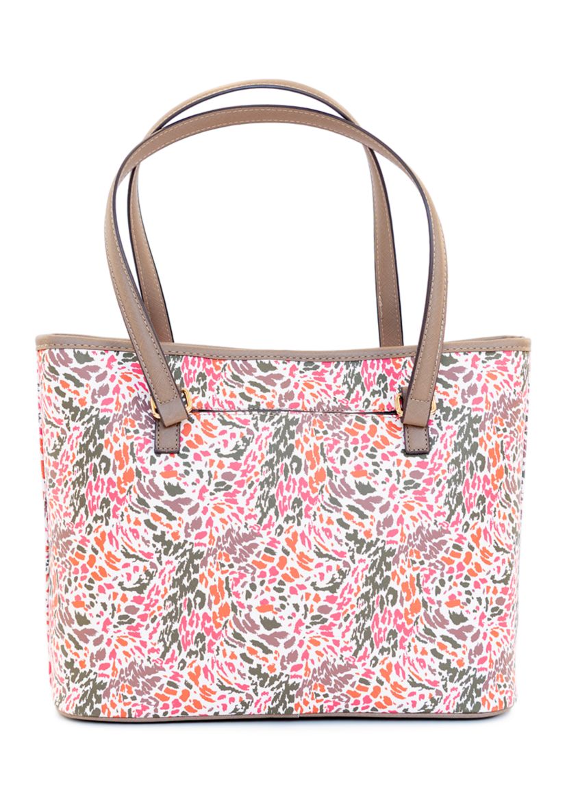 Abstract Print Saffiano Tote