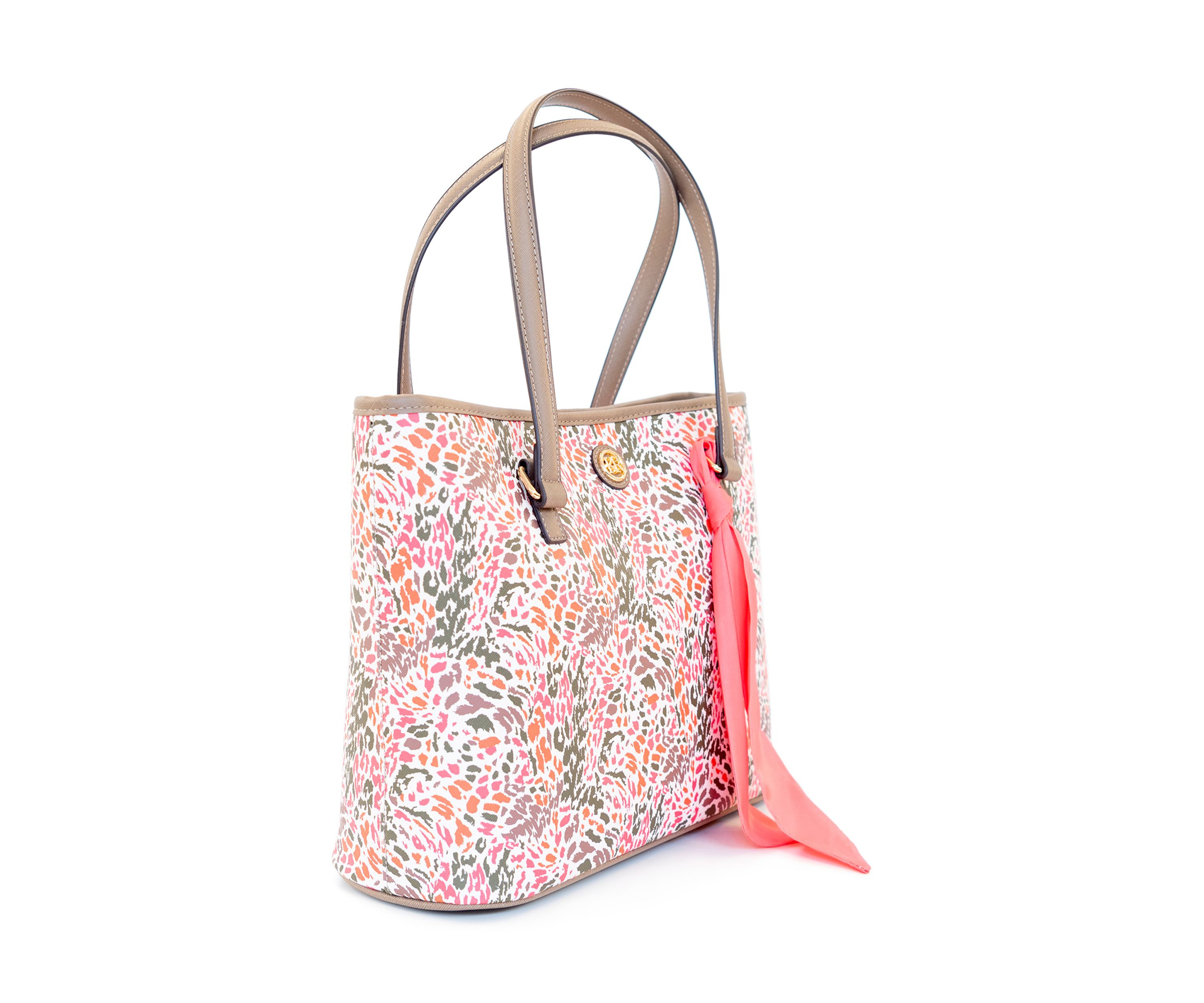Abstract Print Saffiano Tote