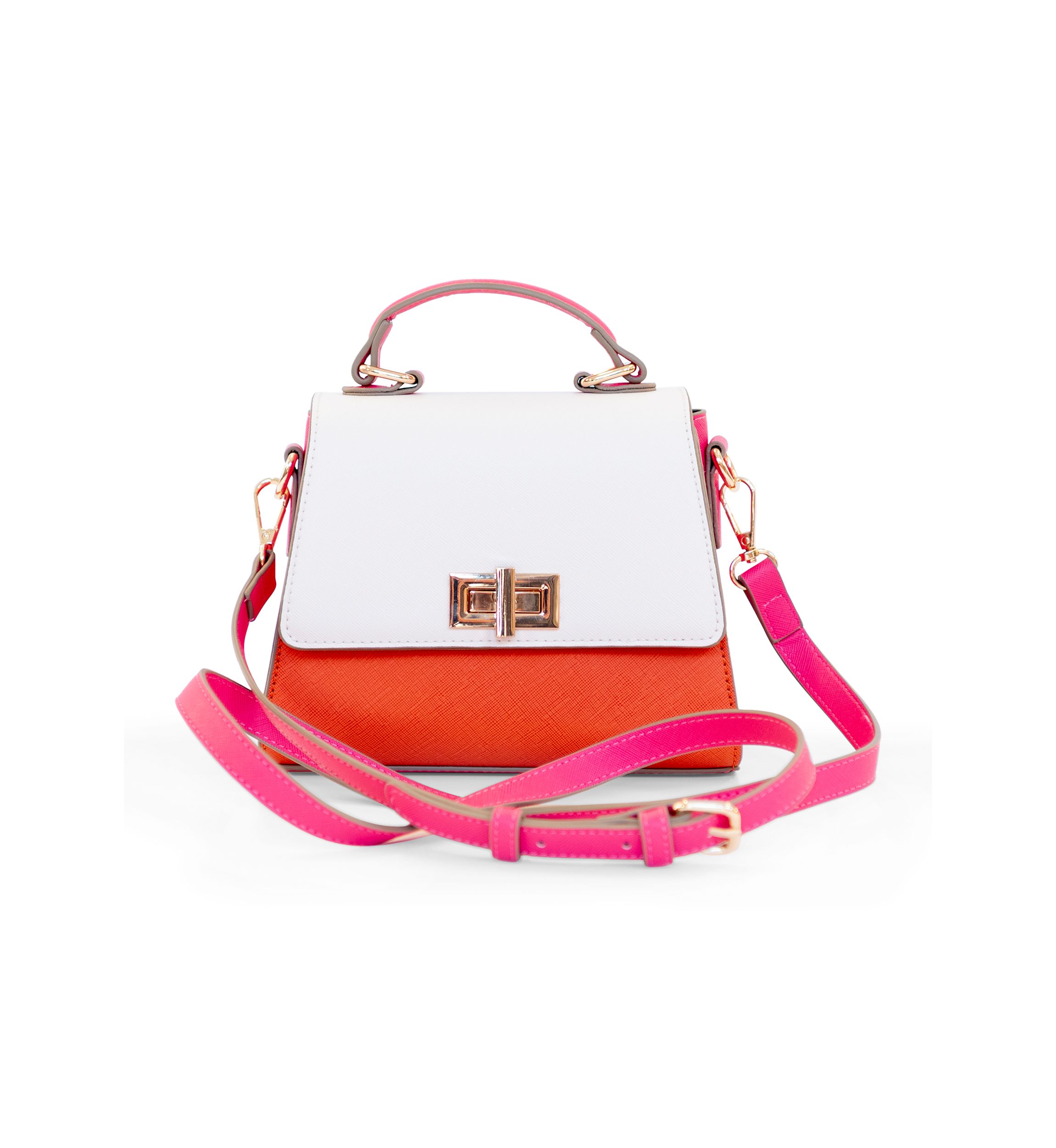 Color Block Mini Top Handle Bag 
