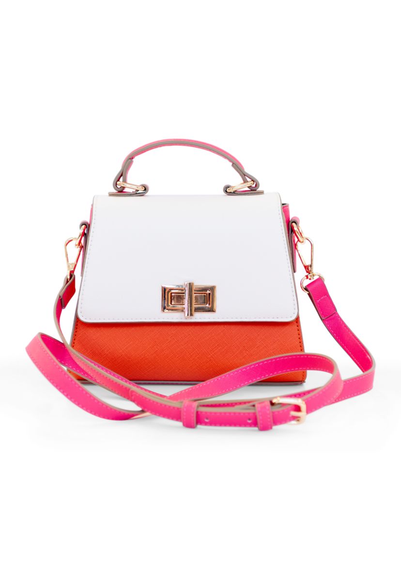 Color Block Mini Top Handle Bag 
