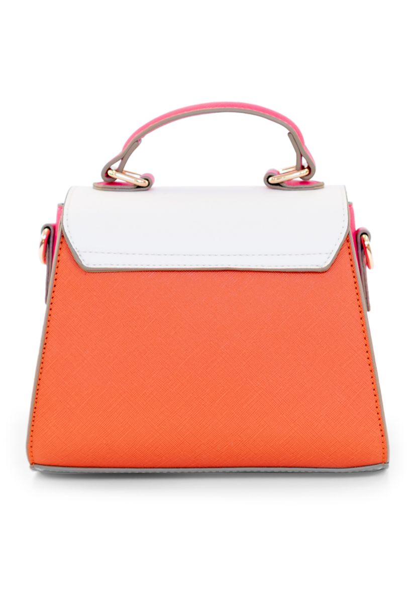 Color Block Mini Top Handle Bag 