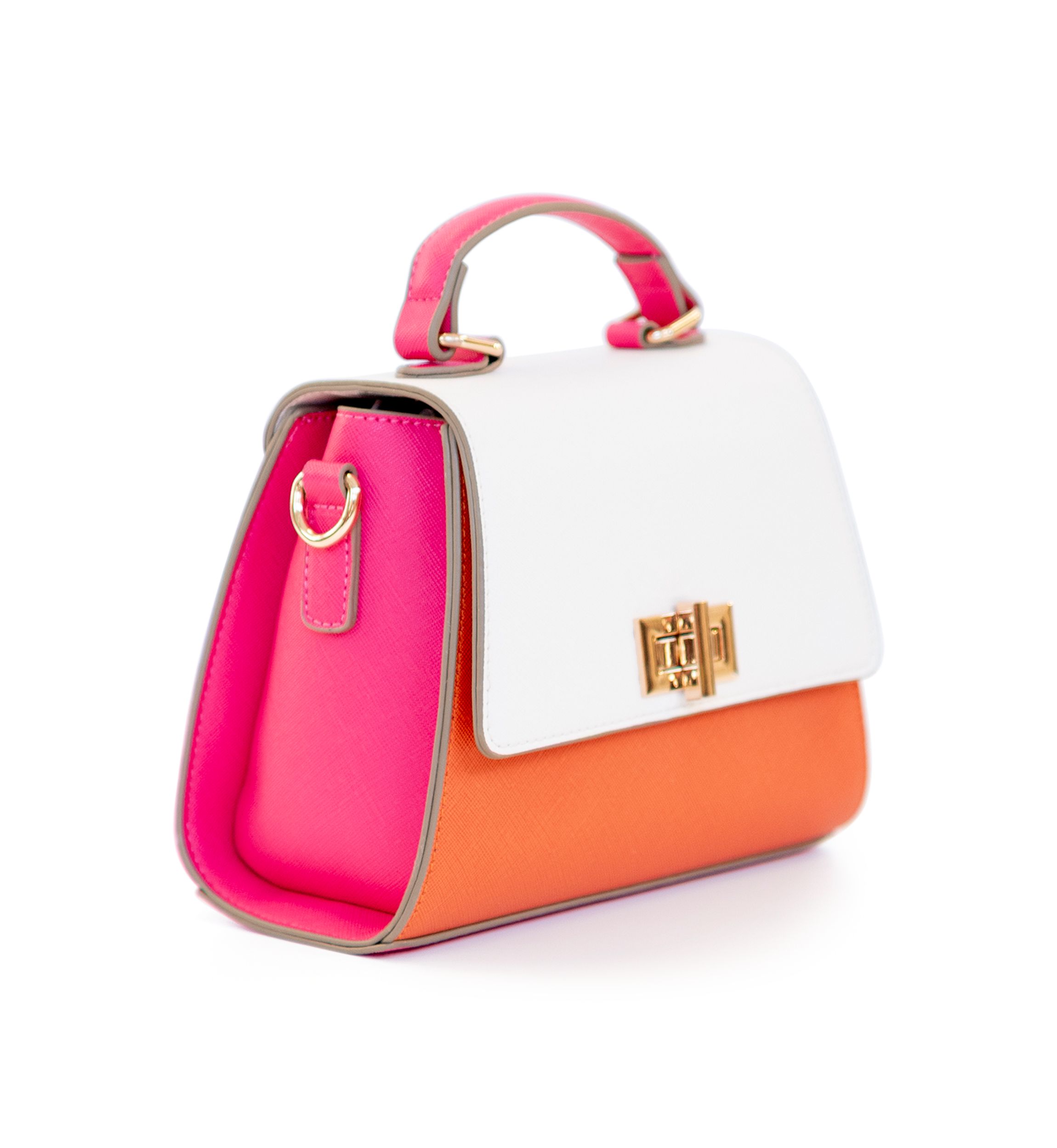 Color Block Mini Top Handle Bag 
