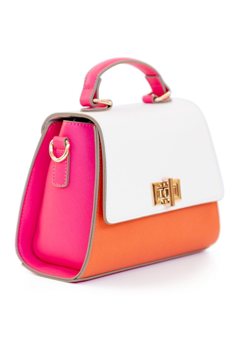 Color Block Mini Top Handle Bag 