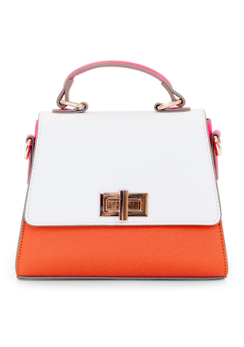 Color Block Mini Top Handle Bag 