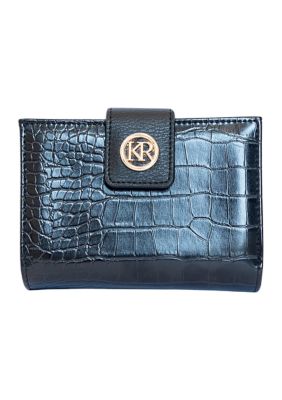 Kim Rogers Women's Color Block Small Framed French Wallet, Black -  0194914688567