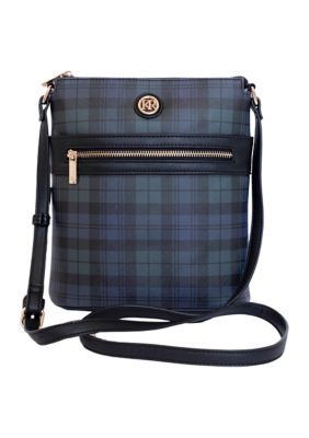 Kim Rogers Plaid North South Crossbody belk