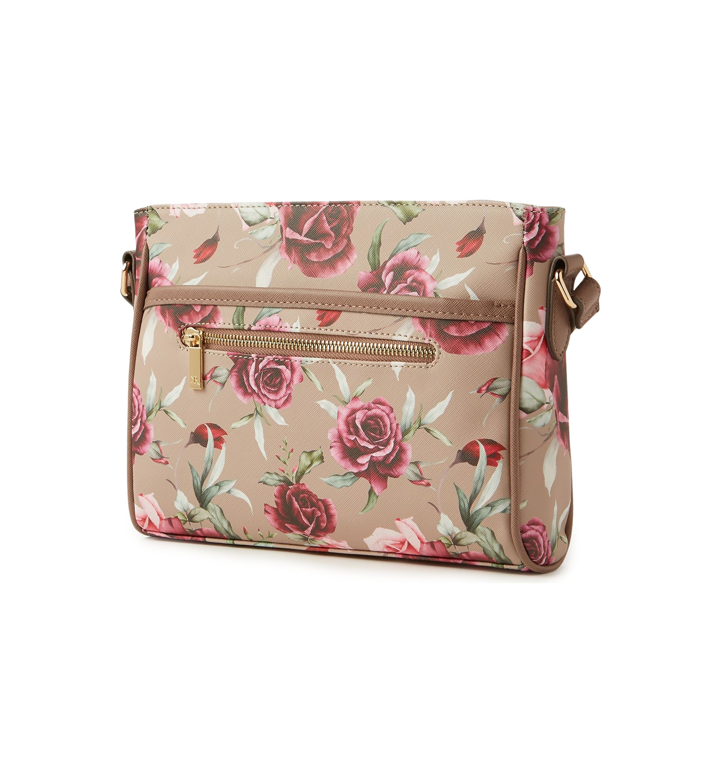 Saffiano Rose Print Crossbody