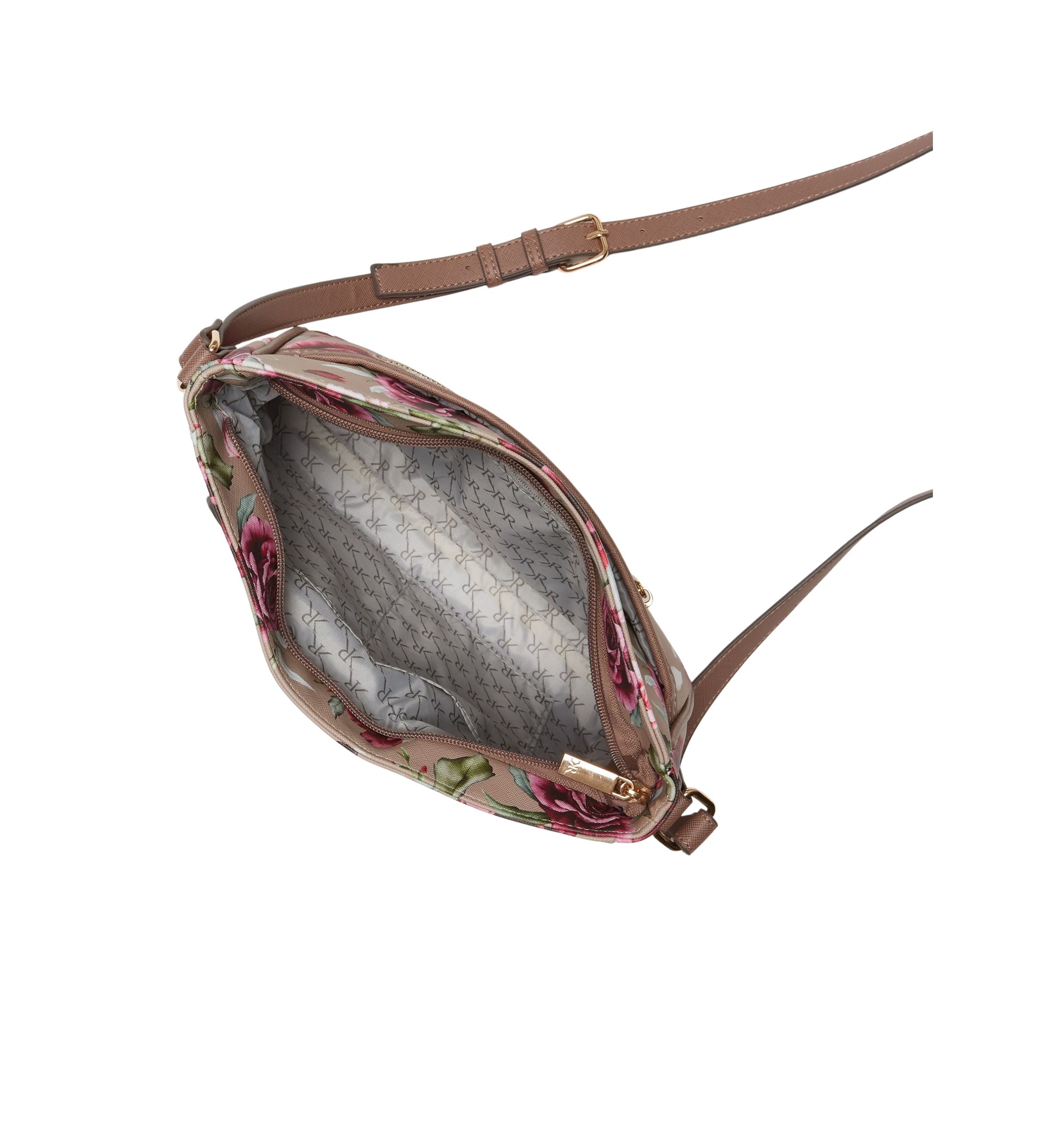 Saffiano Rose Print Crossbody