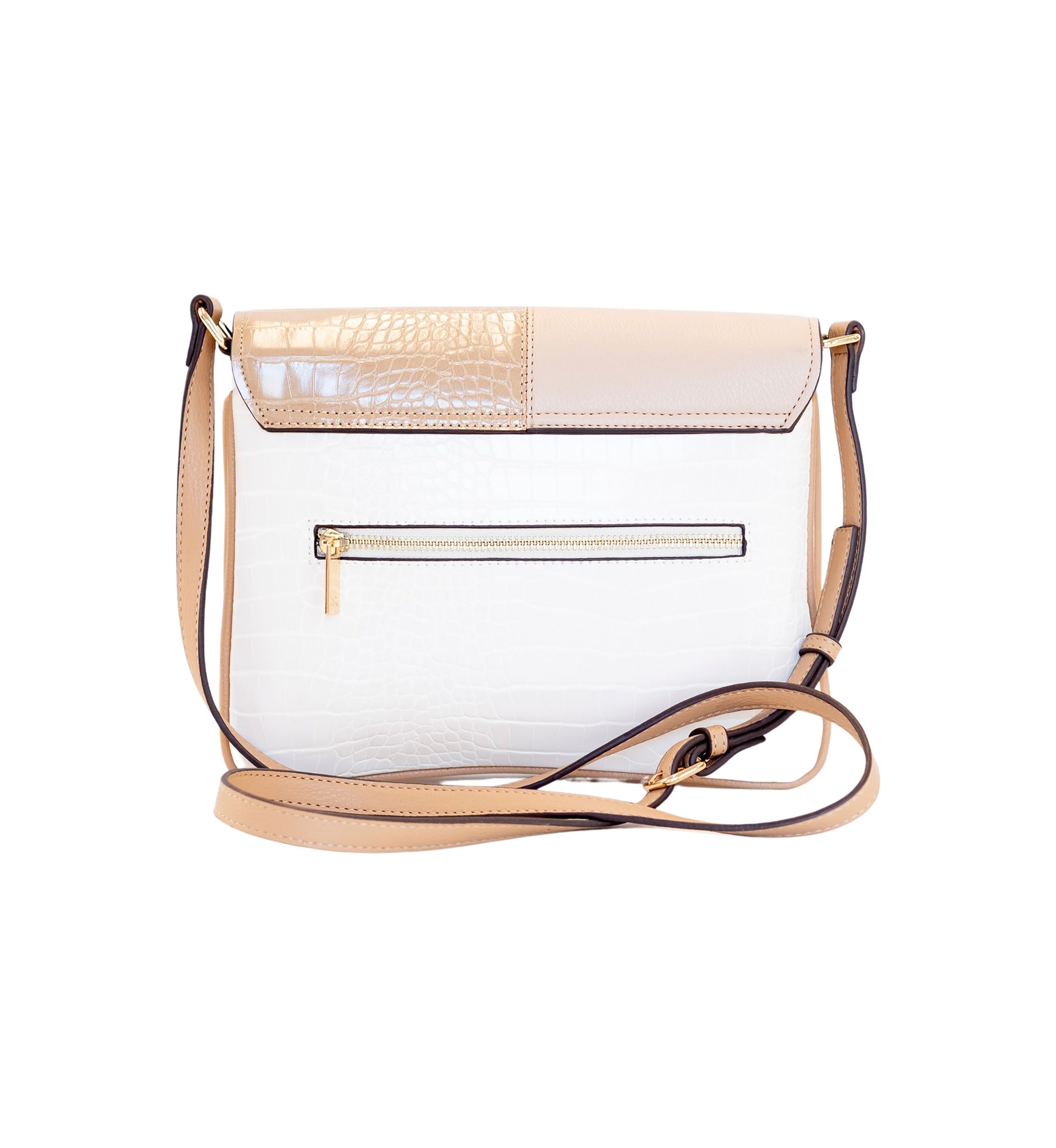 Mix Media Color Block Flap Crossbody 