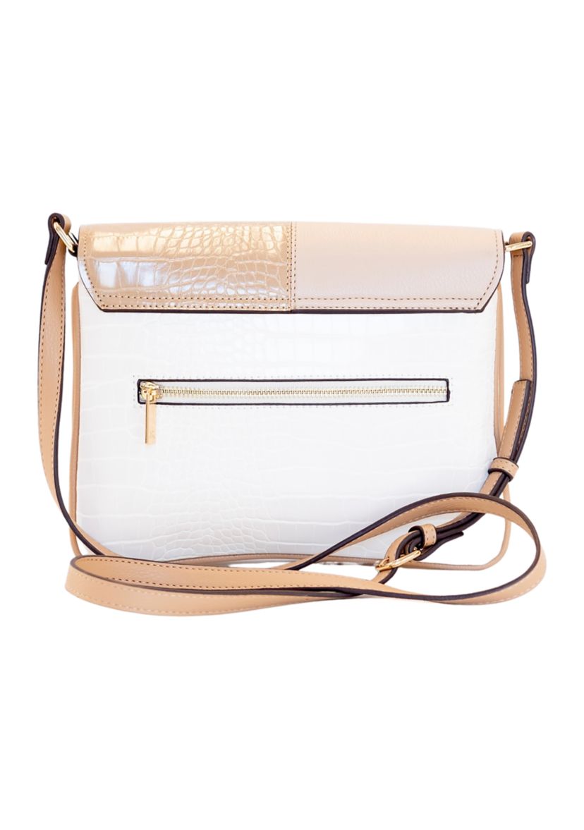 Mix Media Color Block Flap Crossbody 