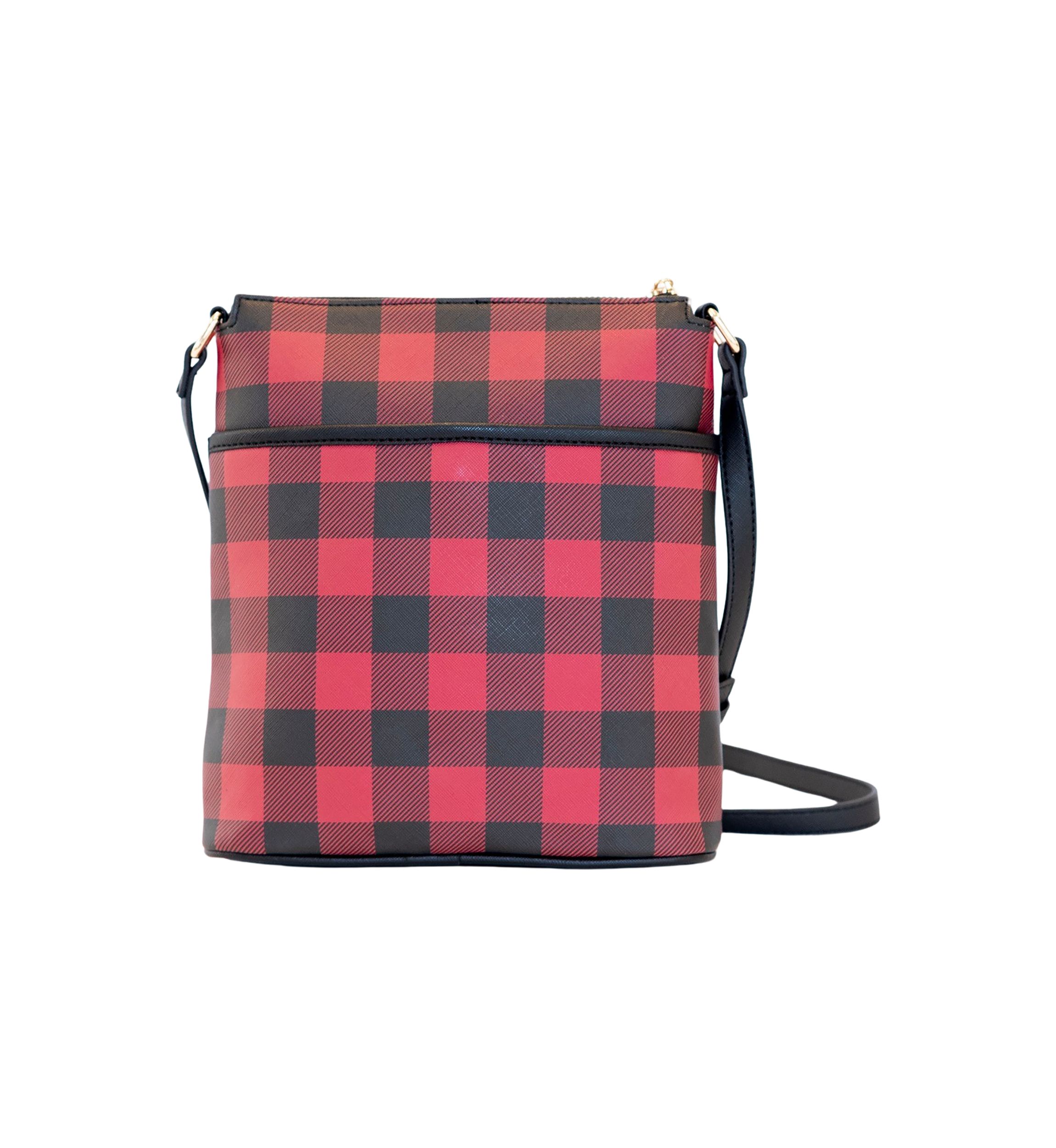 Saffiano Diagonal Plaid Crossbody 