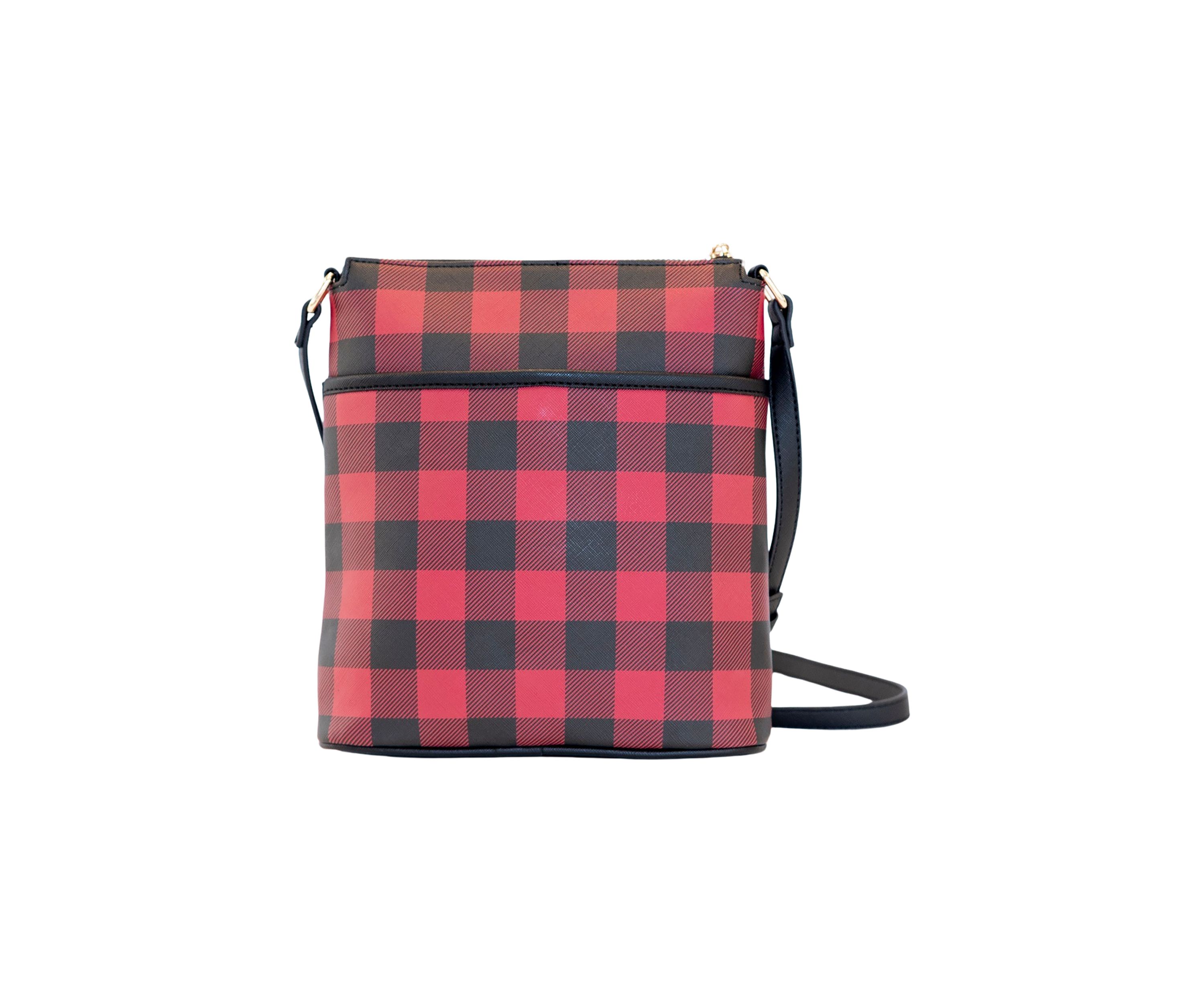Saffiano Diagonal Plaid Crossbody 