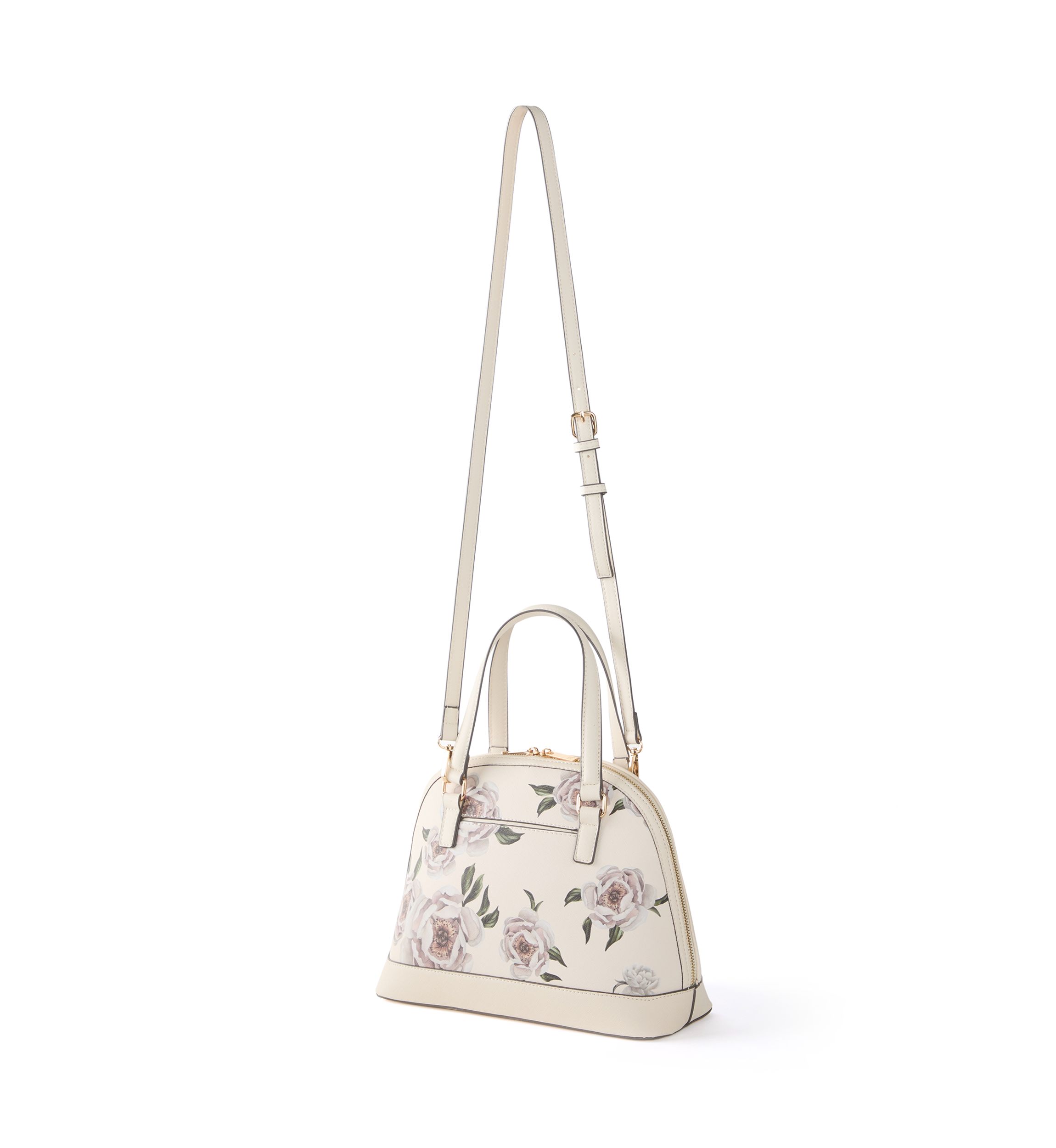 Saffiano Floral Lace Dome Satchel