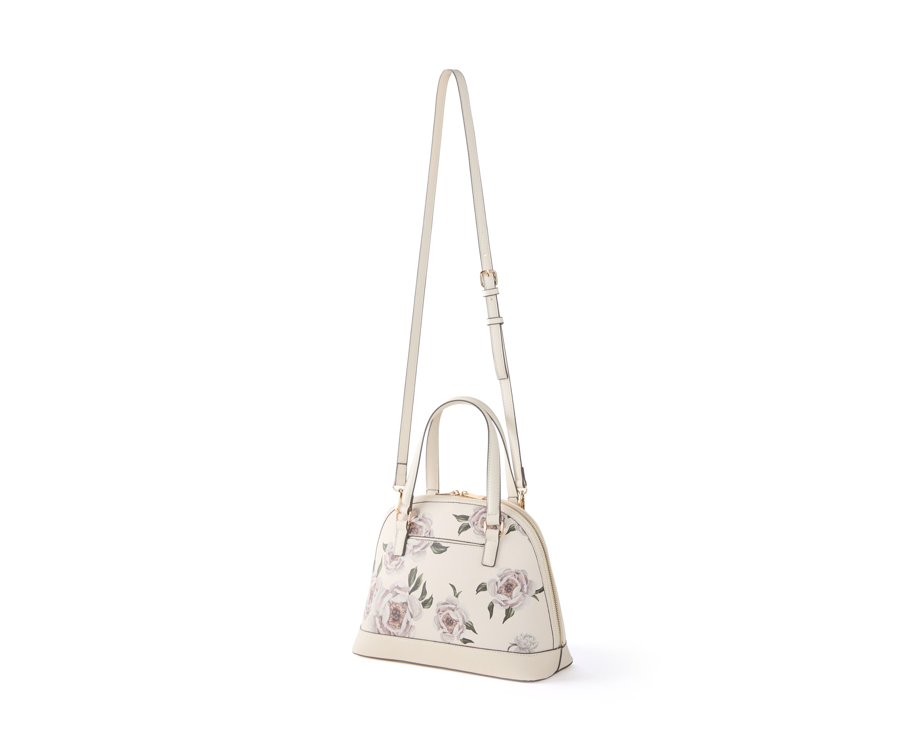 Saffiano Floral Lace Dome Satchel