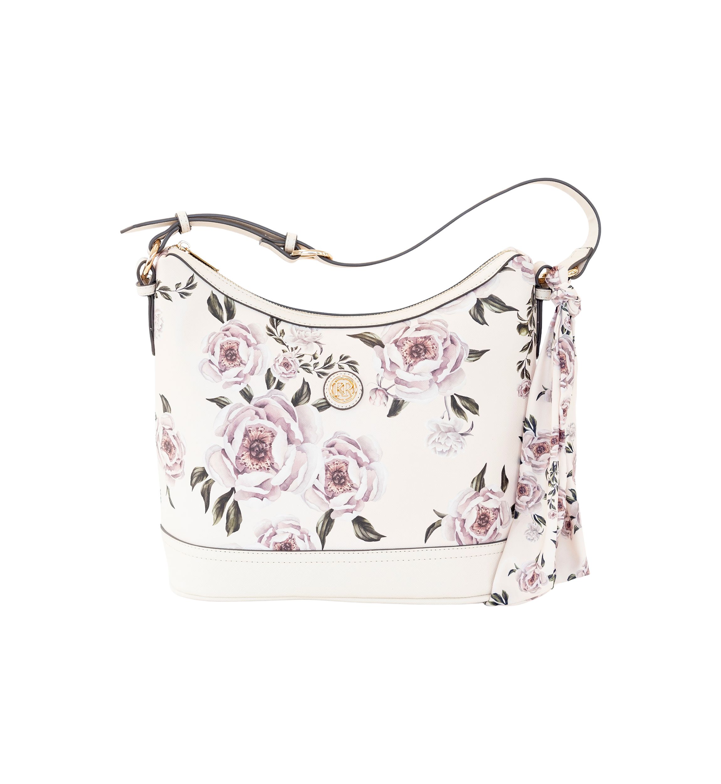 Saffiano Floral Lace Hobo Bag