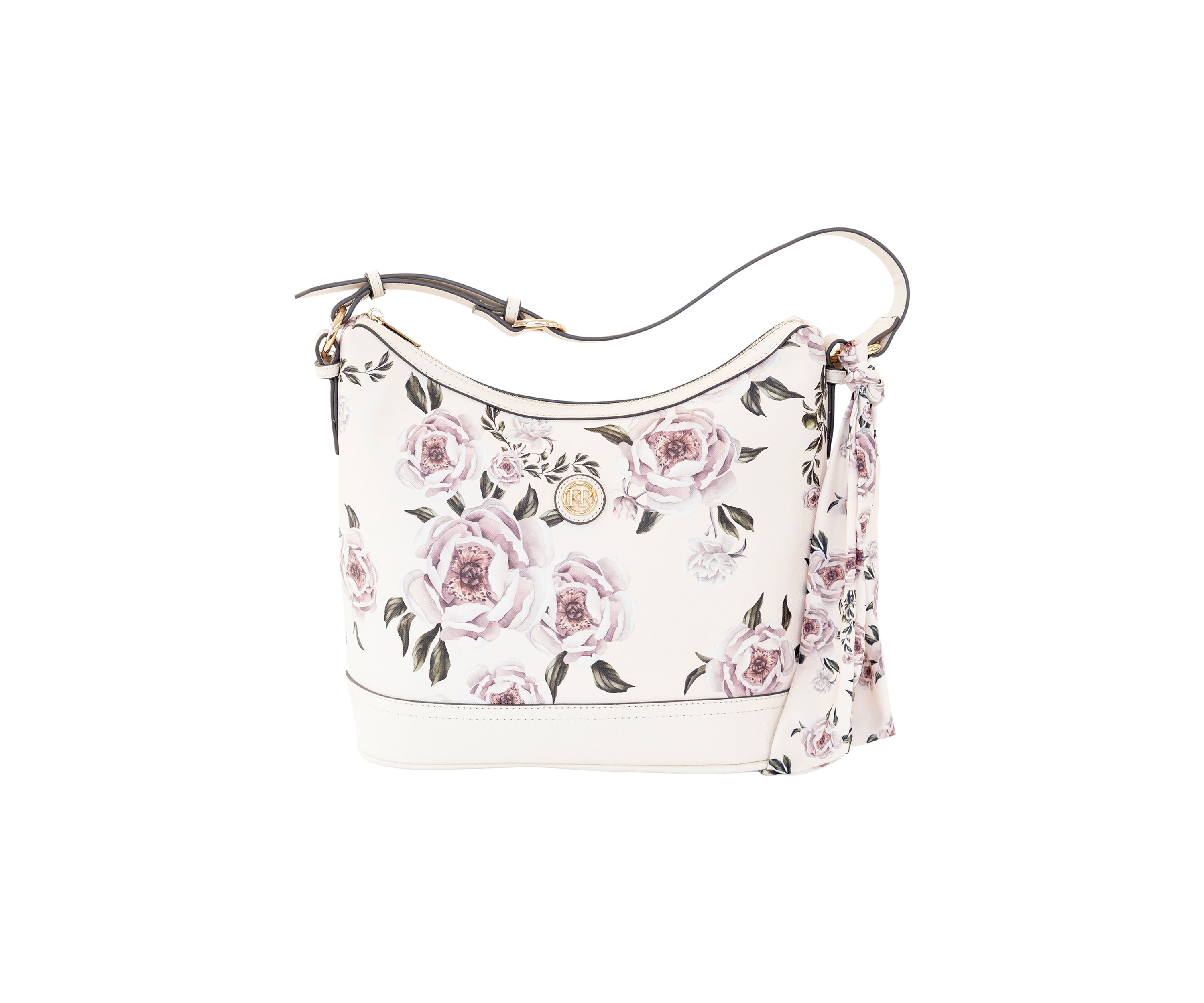 Saffiano Floral Lace Hobo Bag