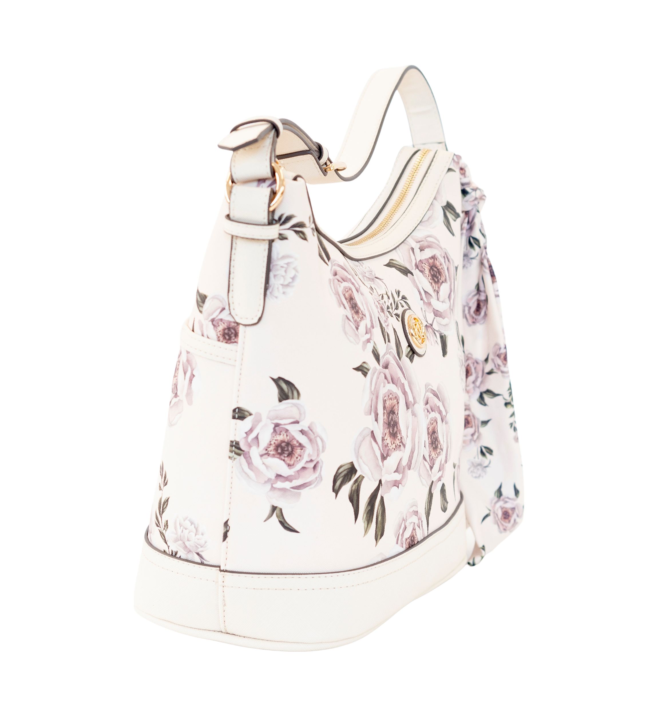 Saffiano Floral Lace Hobo Bag